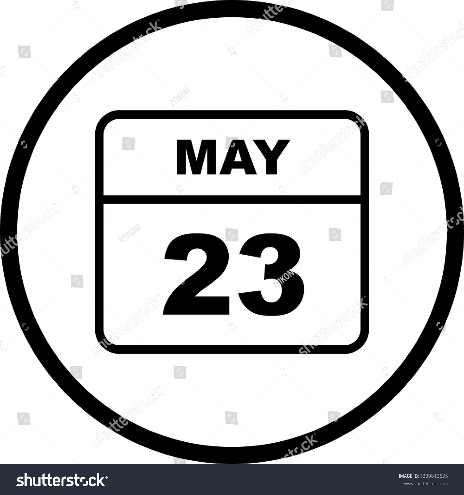 May 23rd Date on a Single Day Calendar Royalty Free Stock Photo