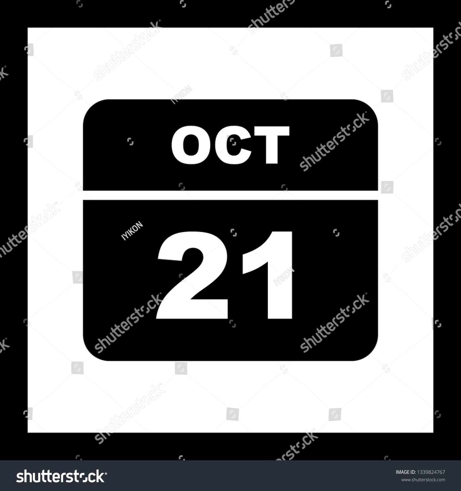 October 21st Date On A Single Day Calendar Royalty Free Stock Photo
