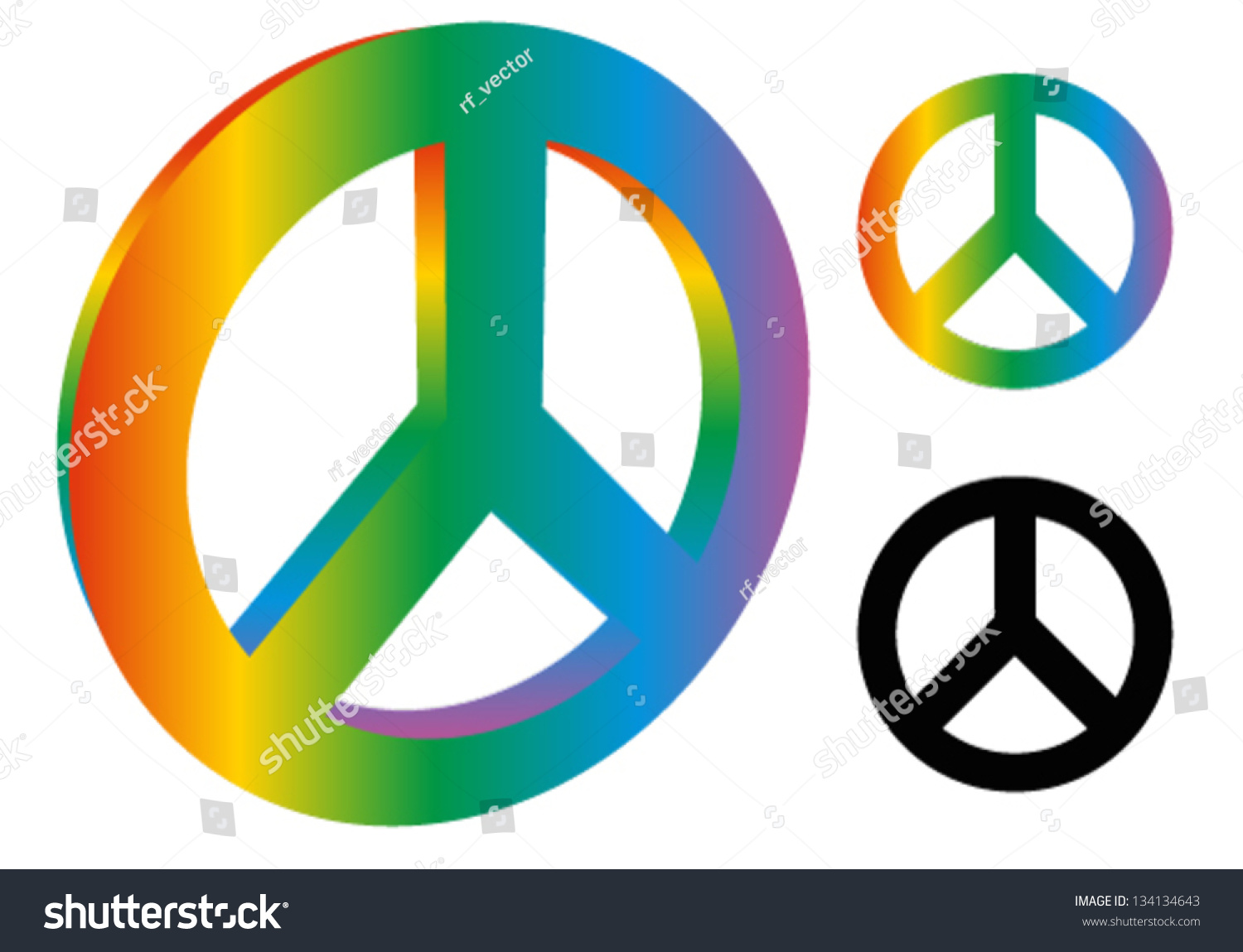 Peace Sign Peace Symbol 3d Version 3 Royalty Free Stock Vector 134134643 