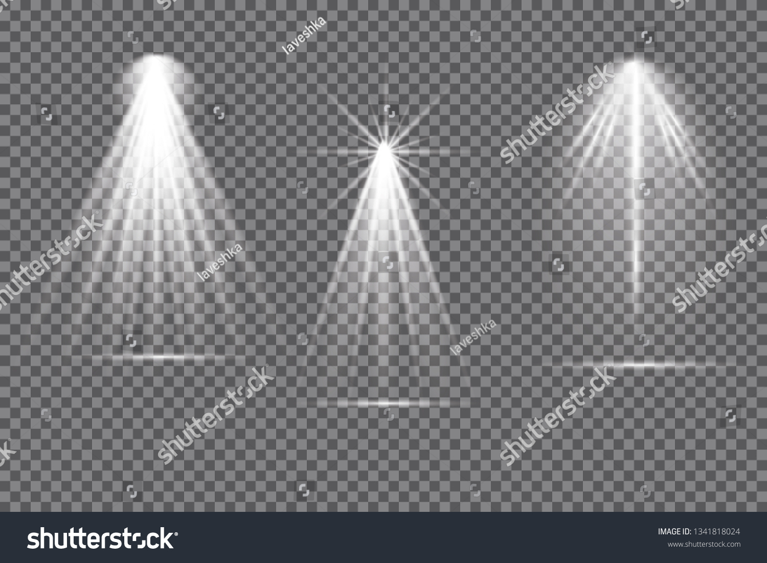 Vector spotlight. Light effect.Glow isolated white transparent light effect. Abstract special effect element design. #1341818024