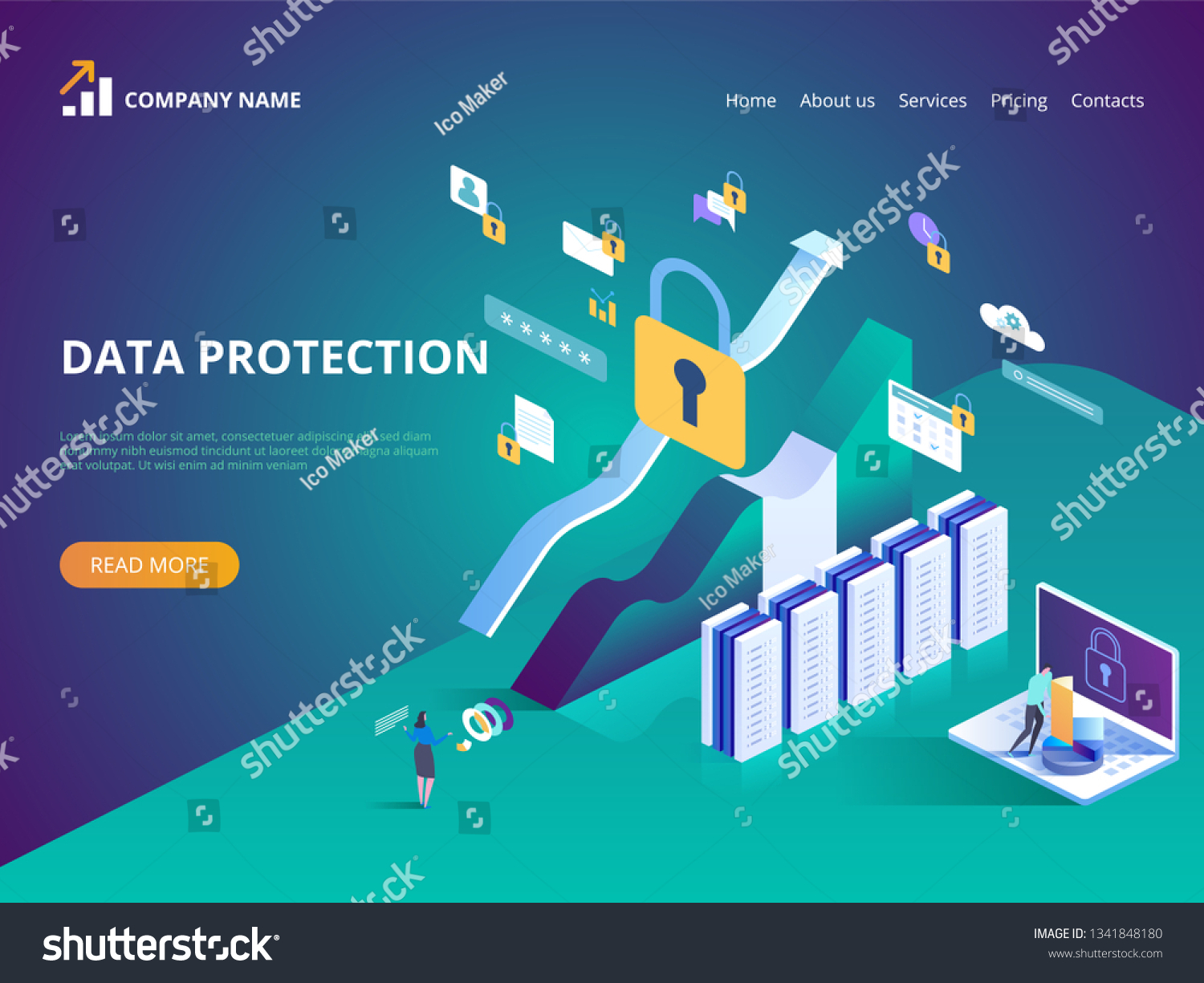 Data Protection Concept Vector Isometric Royalty Free Stock Vector