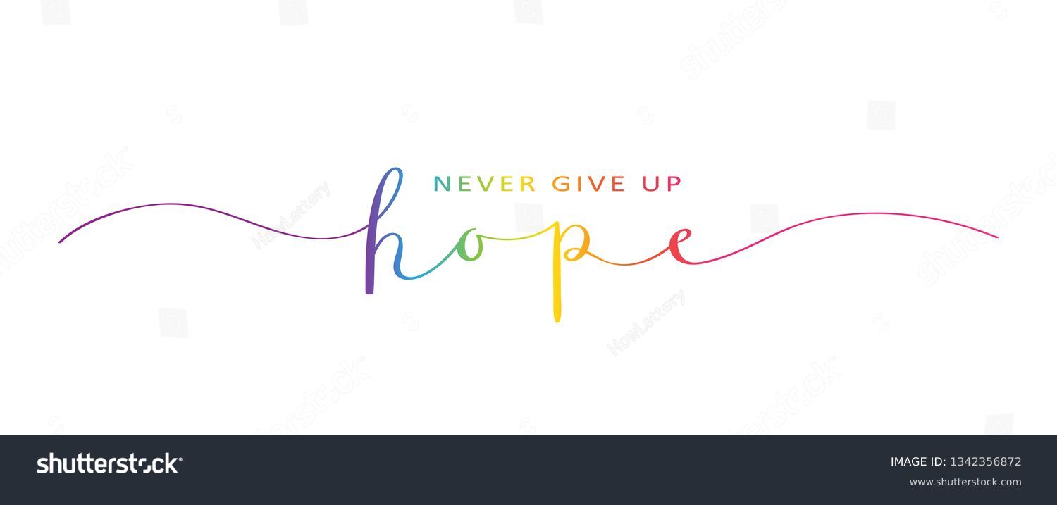 DON’T GIVE UP HOPE brush calligraphy icon #1342356872
