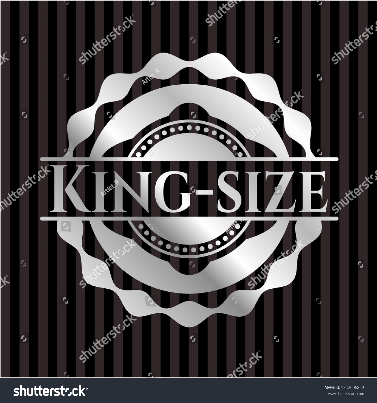 King Size Silvery Emblem Royalty Free Stock Vector 1342606859