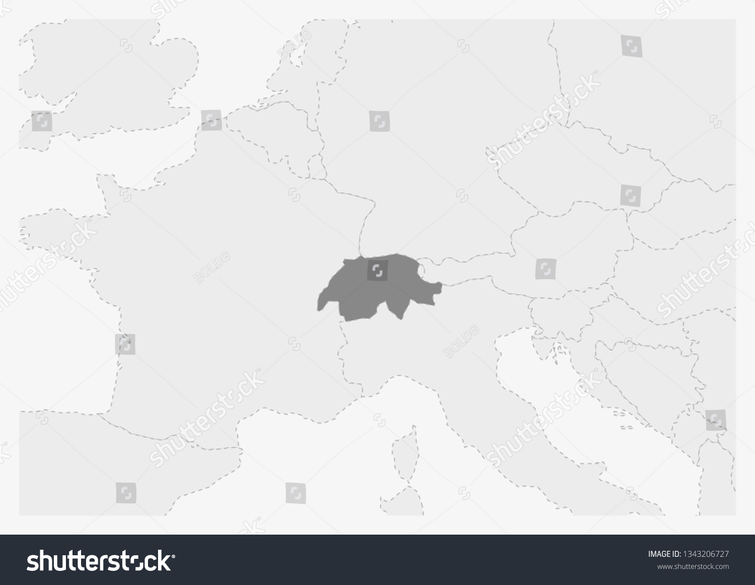 Map of Europe with highlighted Switzerland map, - Royalty Free Stock ...