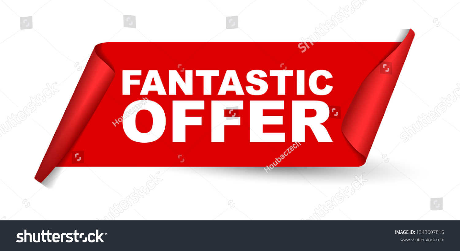 red vector banner fantastic offer #1343607815