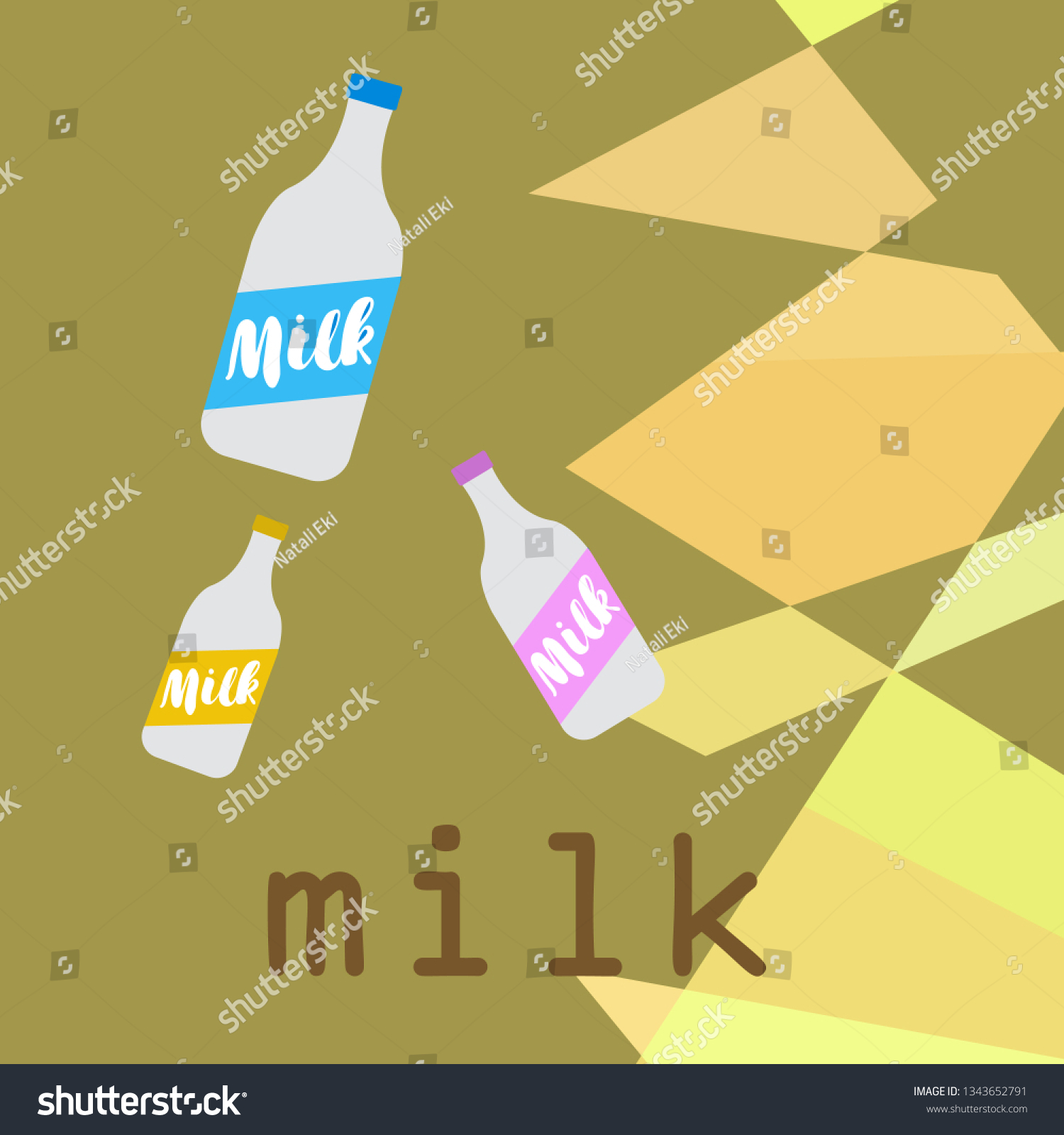 Vector illustration of a set of labels for milk - Royalty Free Stock ...