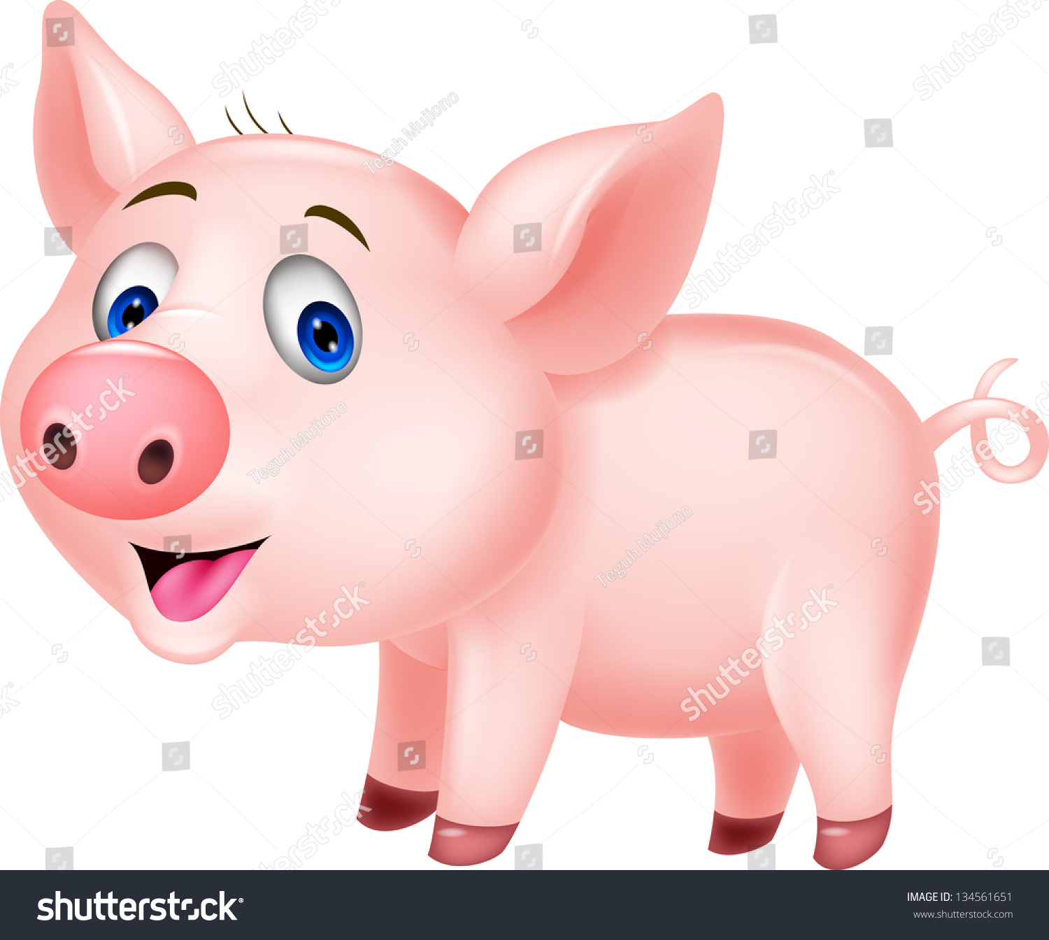 Cute baby pig cartoon #134561651