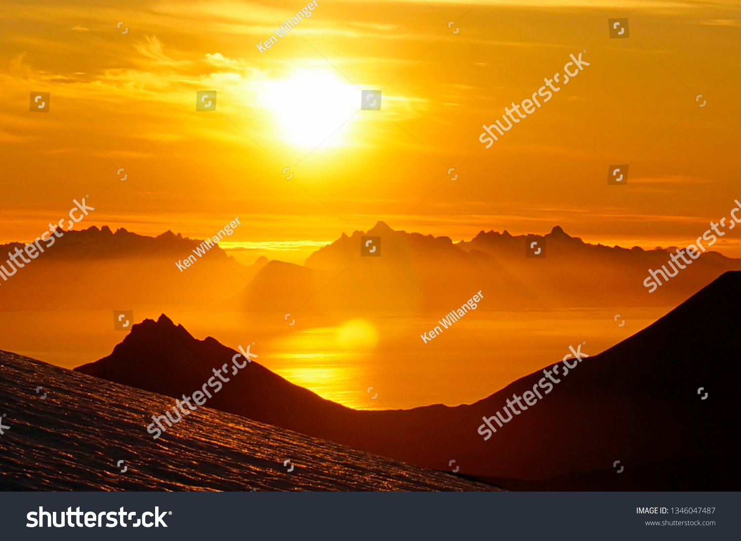 The Land of the Midnight Sun, Arctic Norway in Summer.                        #1346047487