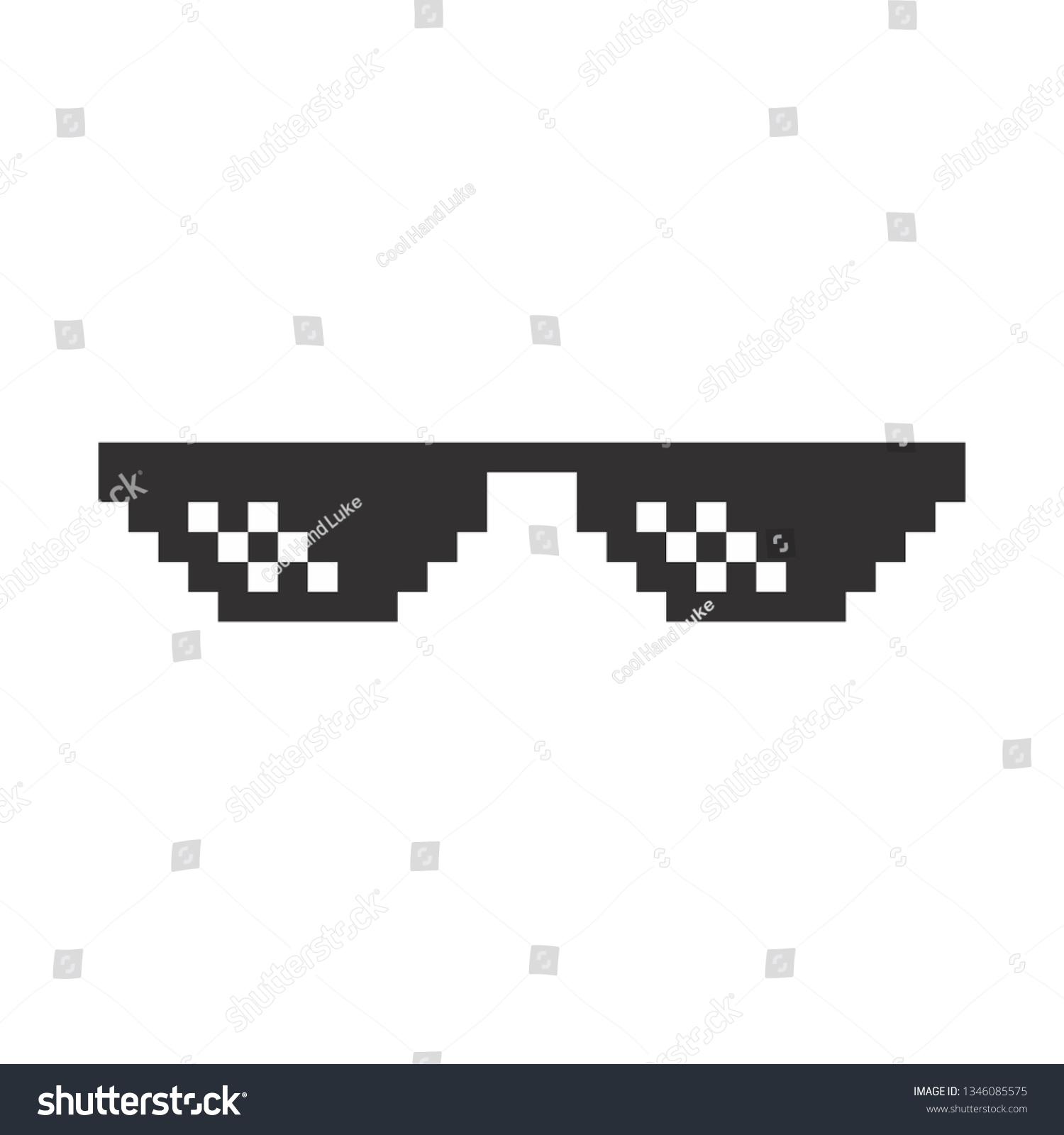 8bit Sunglasses. Funny Thug Life Meme Graphic Element. #1346085575