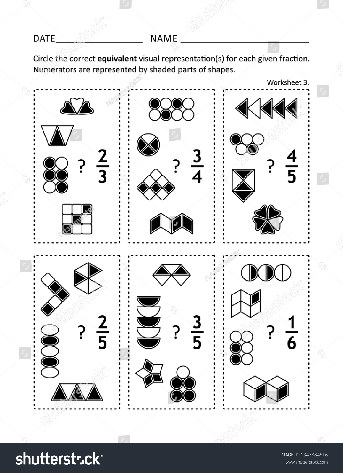 Math worksheet for students of all ages. Learn, - Royalty Free Stock Vector 1347884516 - Avopix.com