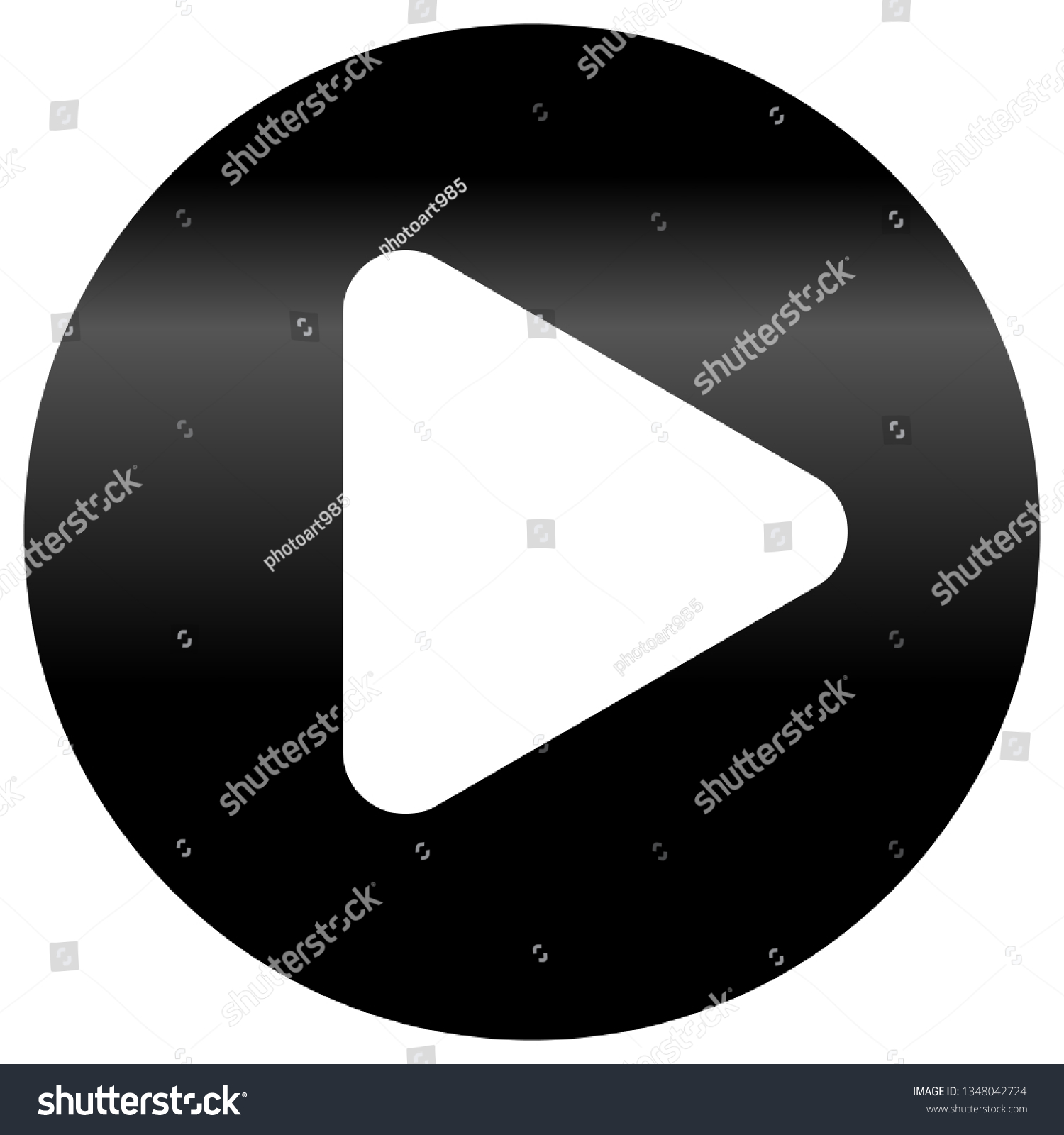 Play Button Icon Black Classic Gradient Royalty Free Stock Vector