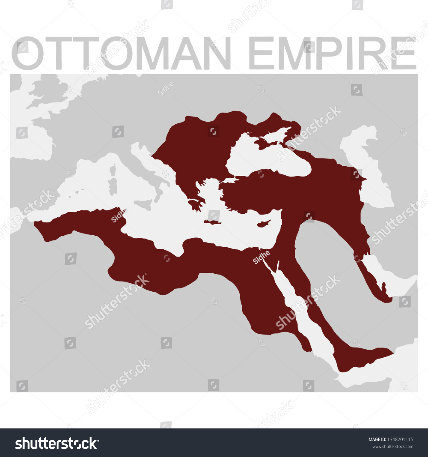 vector map of the Ottoman Empire - Royalty Free Stock Vector 1348201115 ...