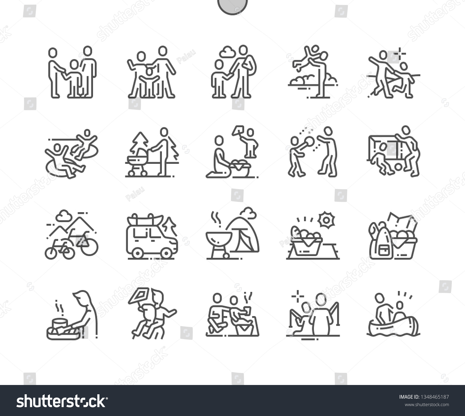 Family outdoor recreation Well-crafted Pixel Perfect Vector Thin Line Icons 30 2x Grid for Web Graphics and Apps. Simple Minimal Pictogram #1348465187