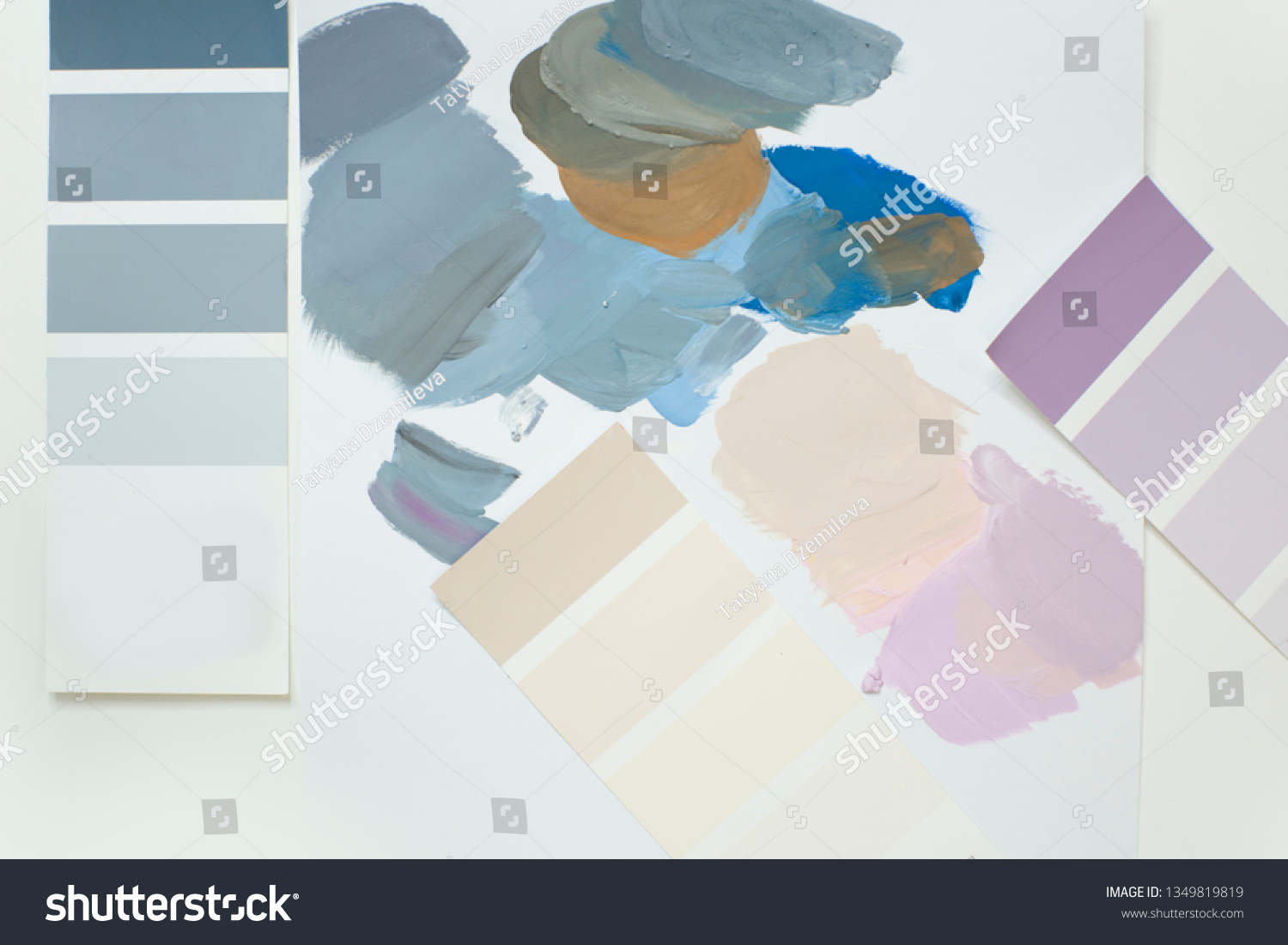 The selection of colors in the palette. Mixing and neutralizing colors. Interior colors, interior colors #1349819819