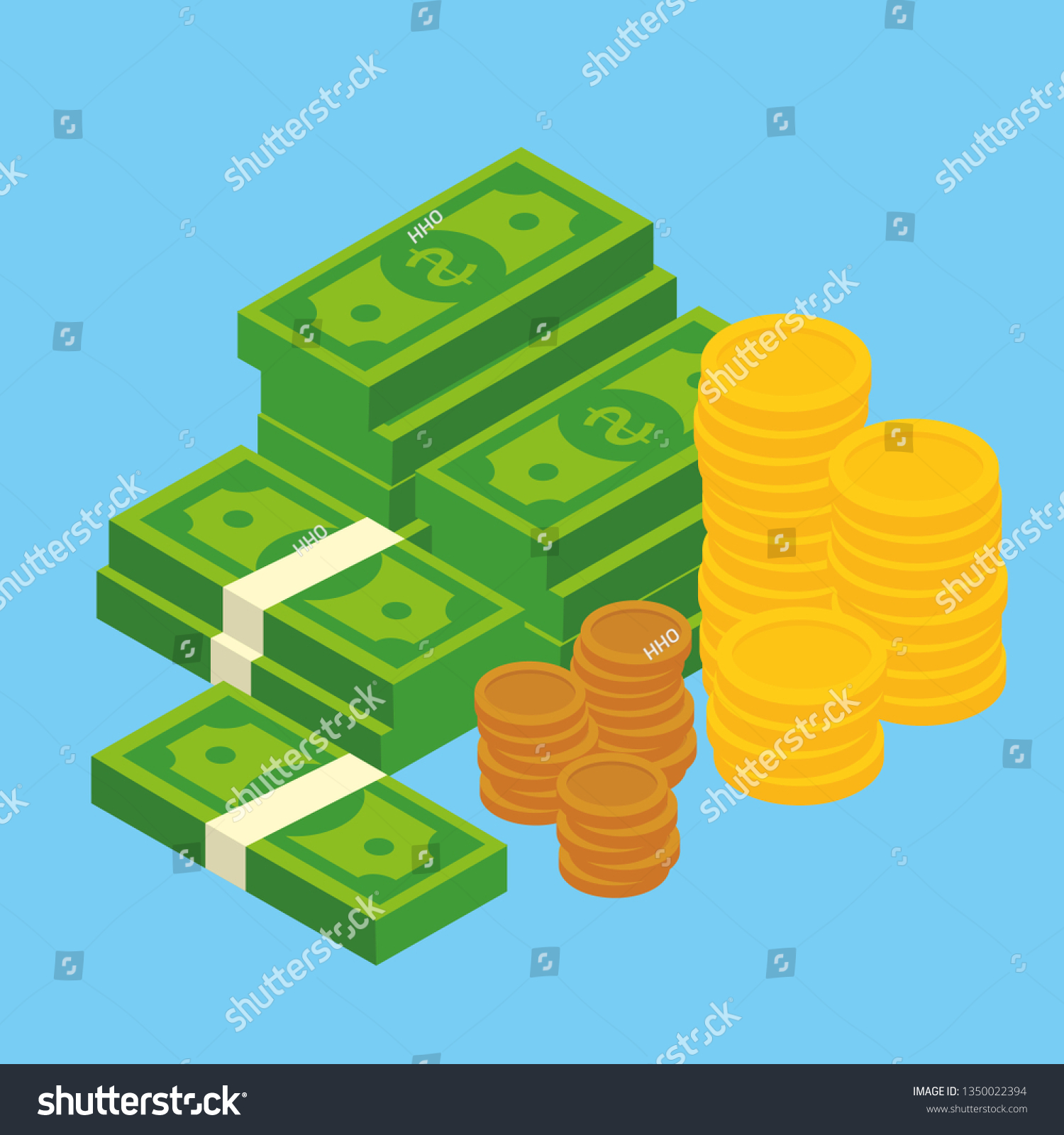Concept of big money. Big pile of cash. #1350022394