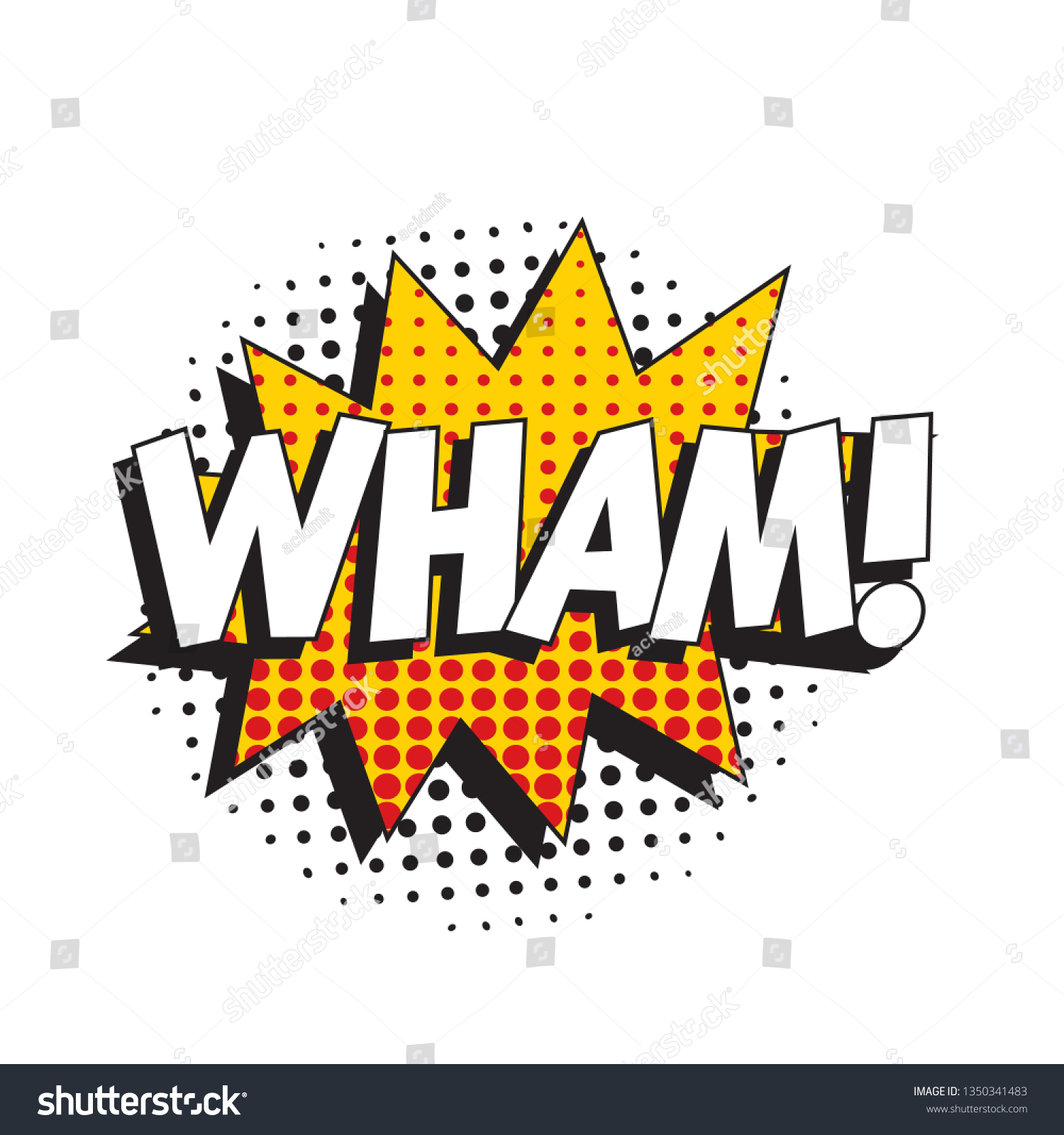 Word Wham In Vintage Comic Speech Bubble With Royalty Free Stock Vector 1350341483