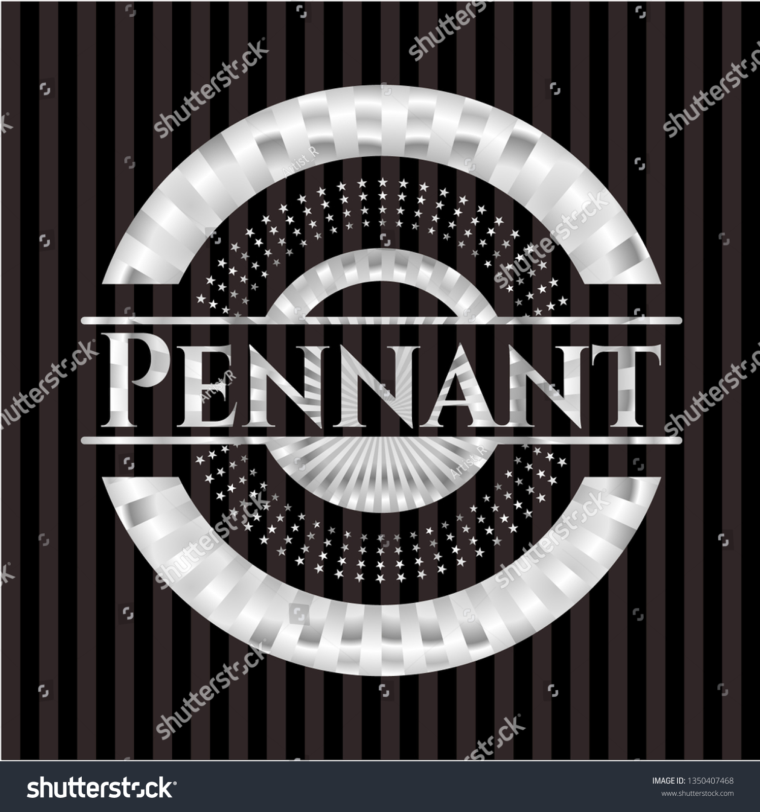 Pennant Silvery Emblem Royalty Free Stock Vector 1350407468