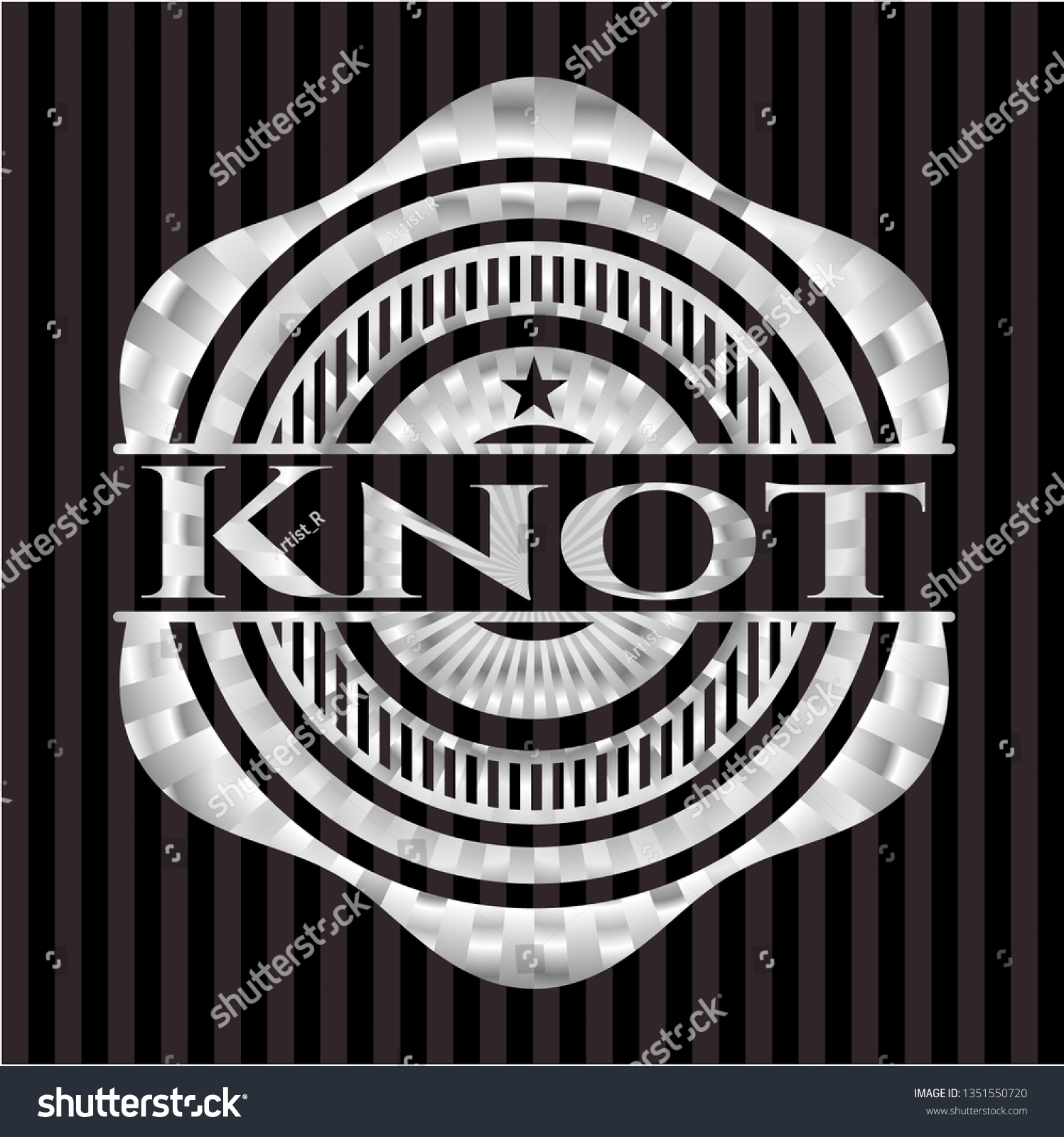 Knot Silvery Emblem Royalty Free Stock Vector 1351550720