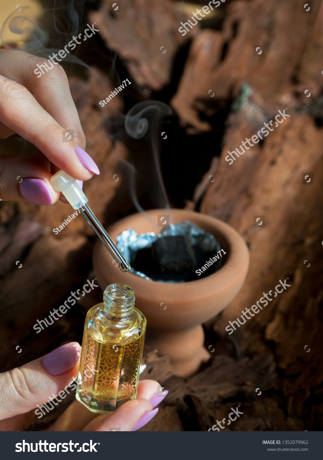Arabian attar perfume or agarwood oil fragrances. #1352079962