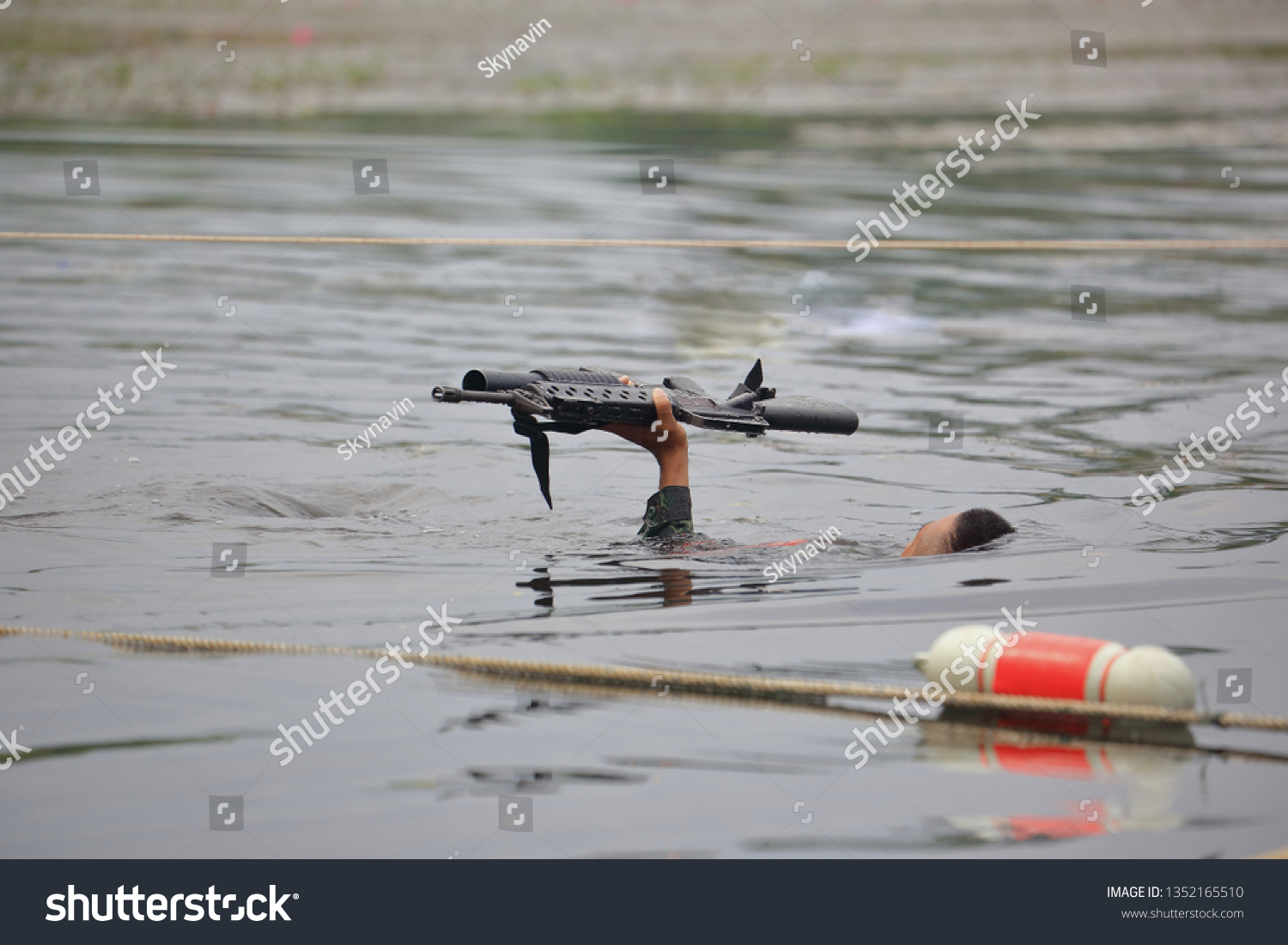 Military endurance swimming training  #1352165510