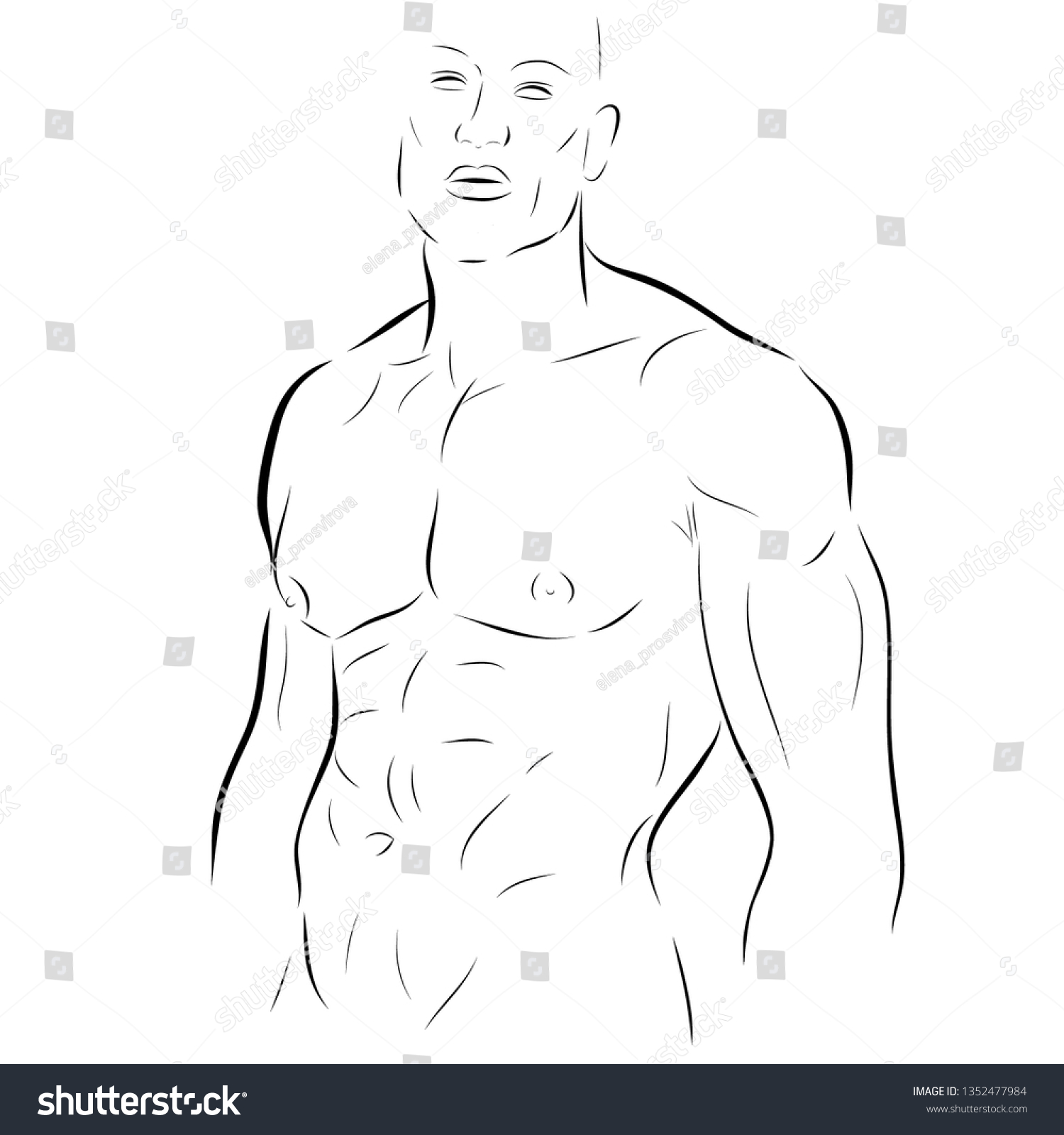 Naked Body Drawn Silhouette Royalty Free Stock Vector Avopix Com