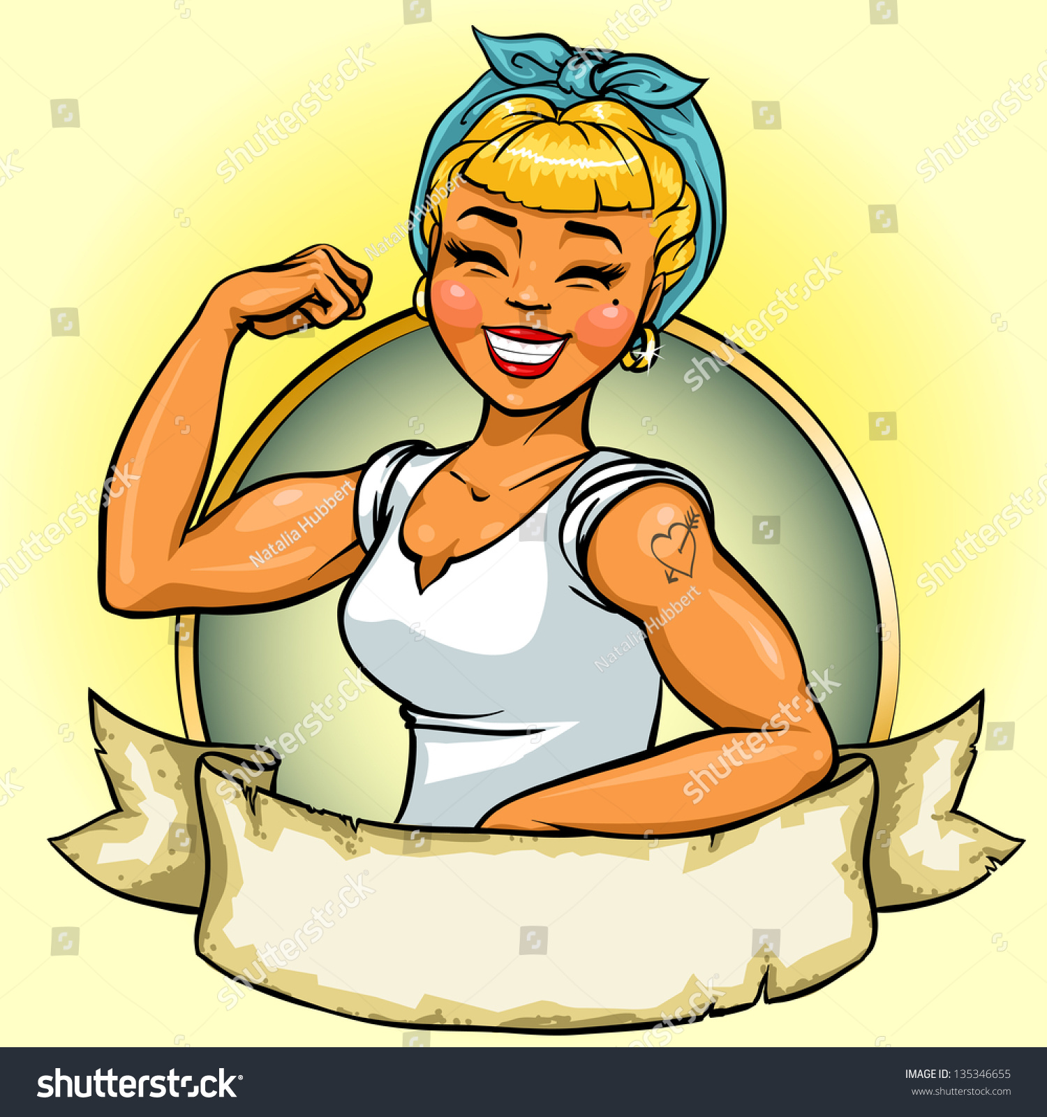 Retro Girl Logo Design Vector Illustration Royalty Free Stock Vector