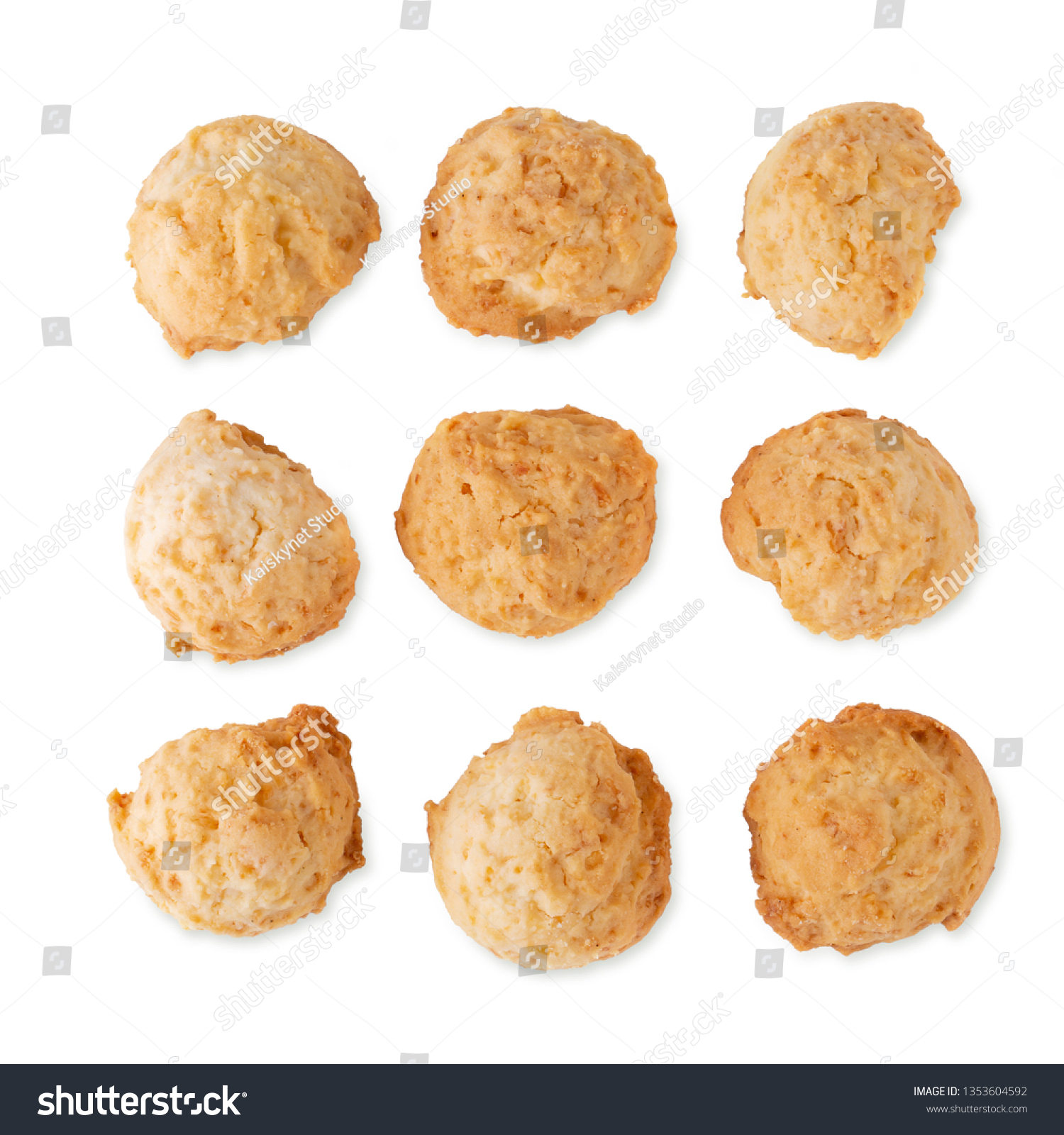 Delicious Coconut cookies isolated on a white background #1353604592