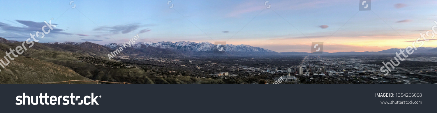 SLC, UT Panoramic Skyline #1354266068