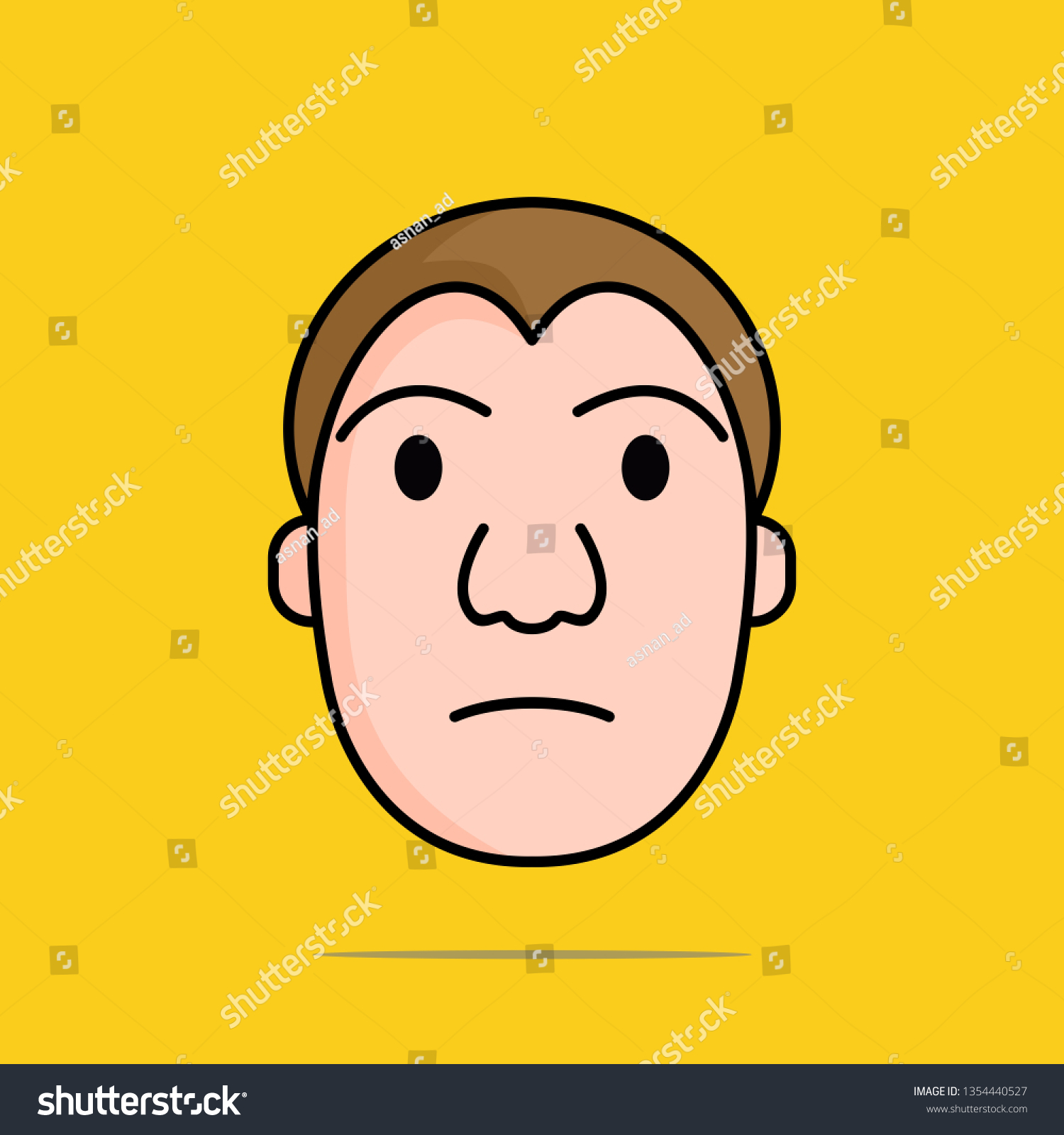 Sad man face logo - Royalty Free Stock Vector 1354440527 - Avopix.com