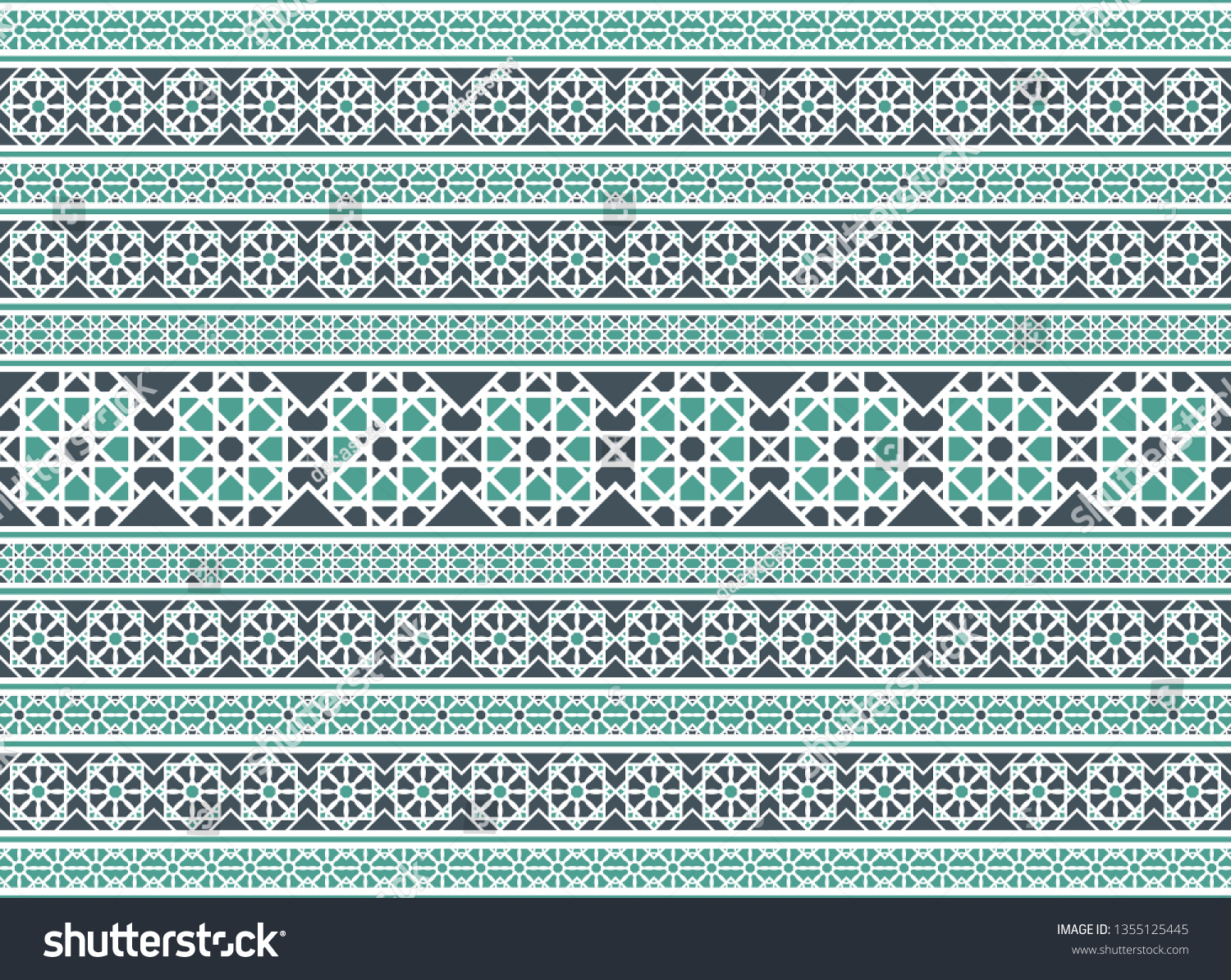 Seamless texture with luxury arabic ornament. Vector border pattern #1355125445