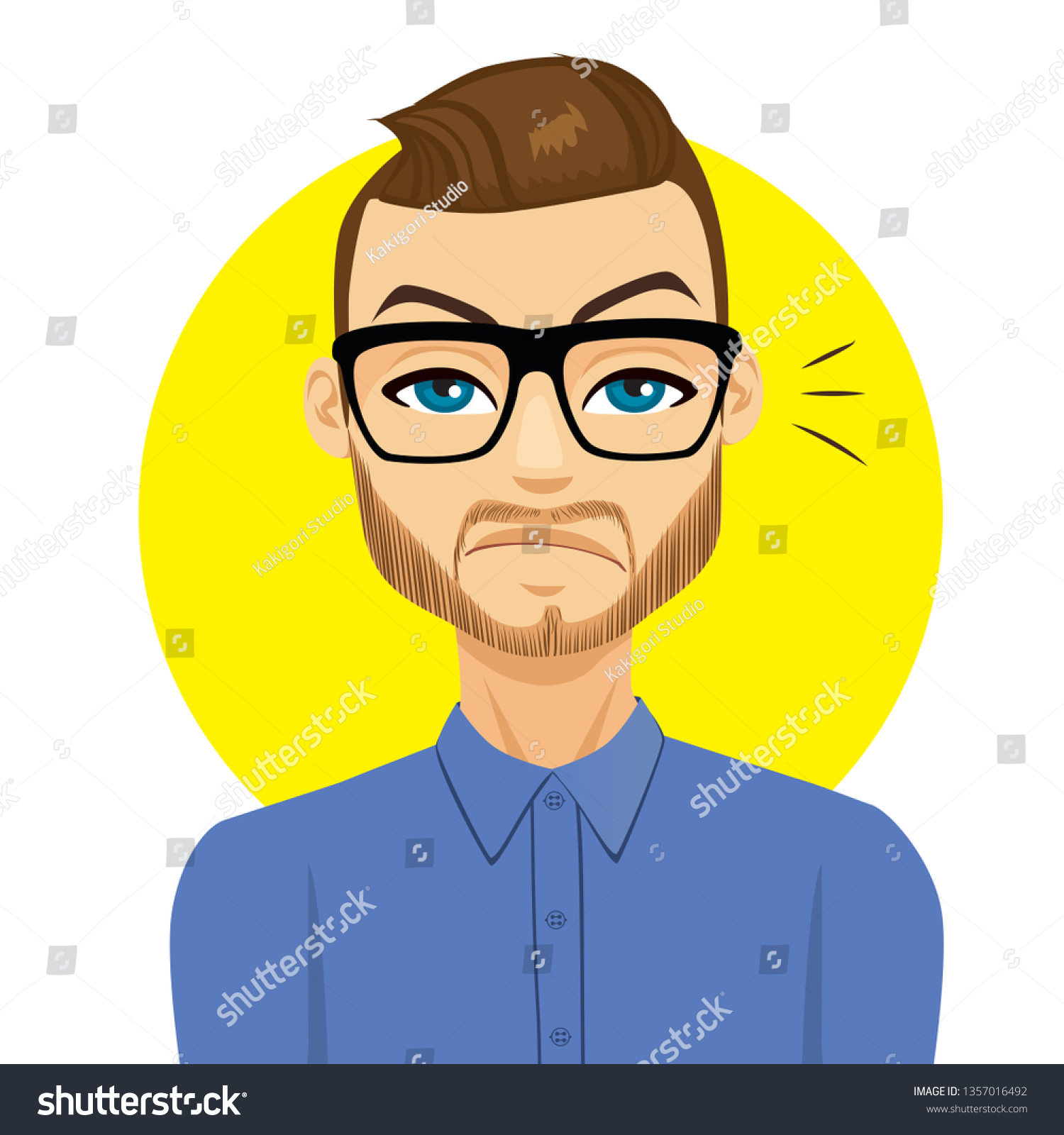 Displeased guy with confused face expression - Royalty Free Stock ...