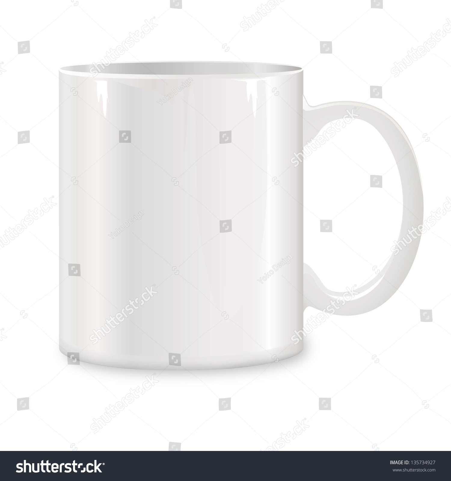 white cup. mug vector illustration. #135734927