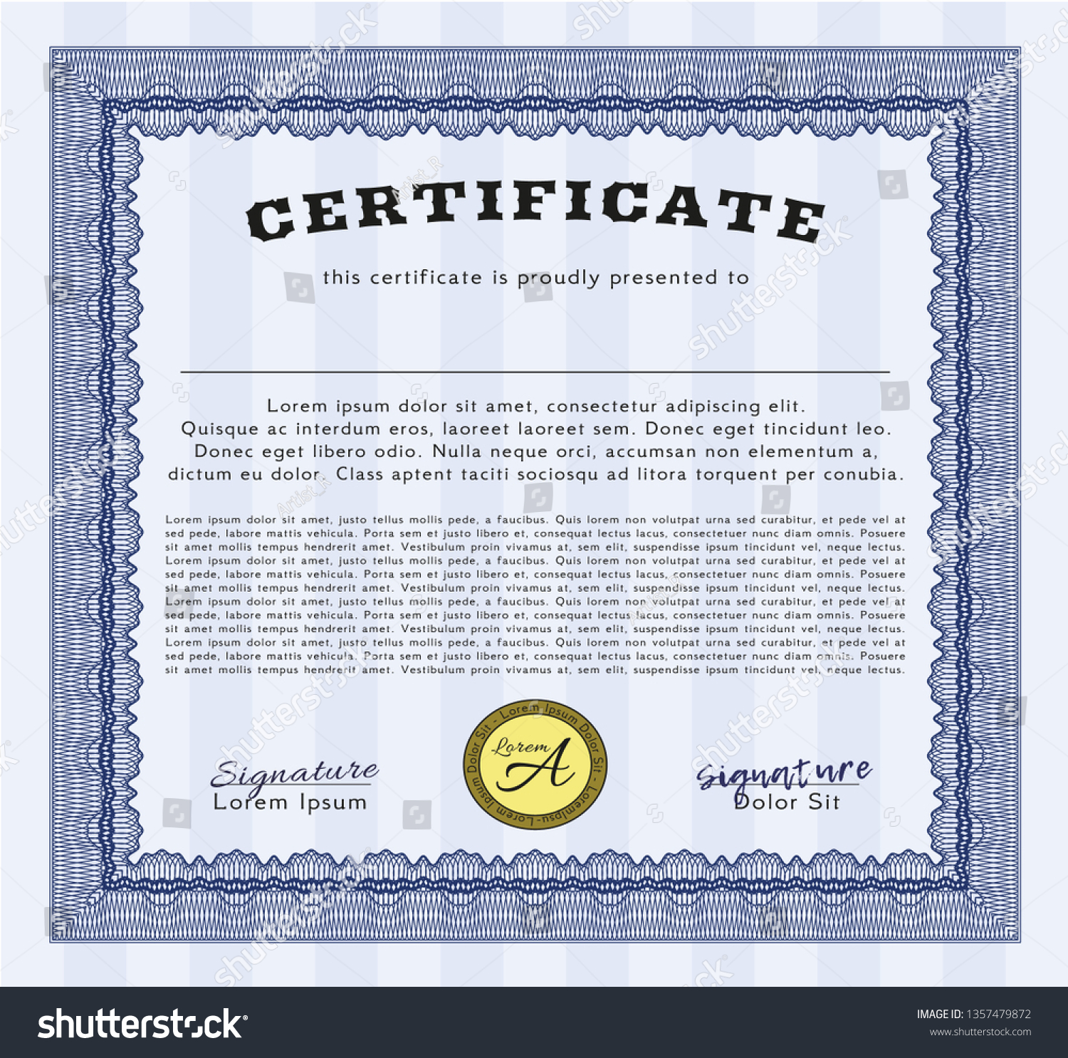 Blue Certificate of achievement. Superior design - Royalty Free Stock ...