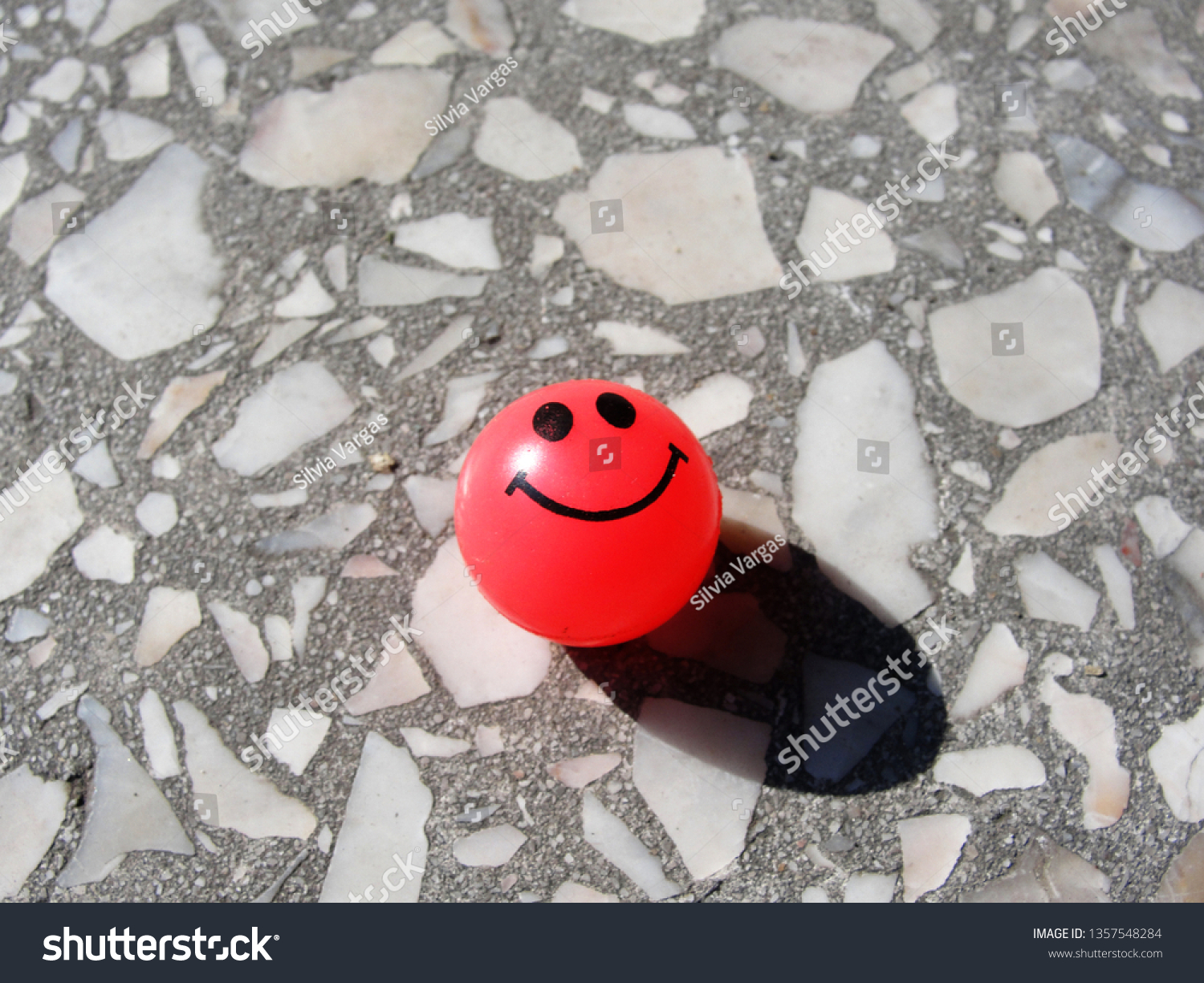Pink rubber ball with smiley face                                #1357548284