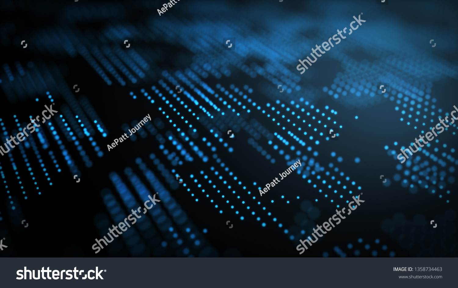 Abstract dark and blue digital background. Big data digital code, Data Communication and Transfer of DNA Biology. Futuristic information technology concept. #1358734463
