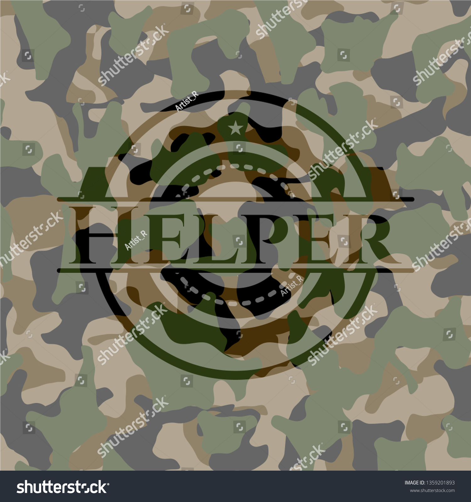 Helper camouflaged emblem - Royalty Free Stock Vector 1359201893 ...