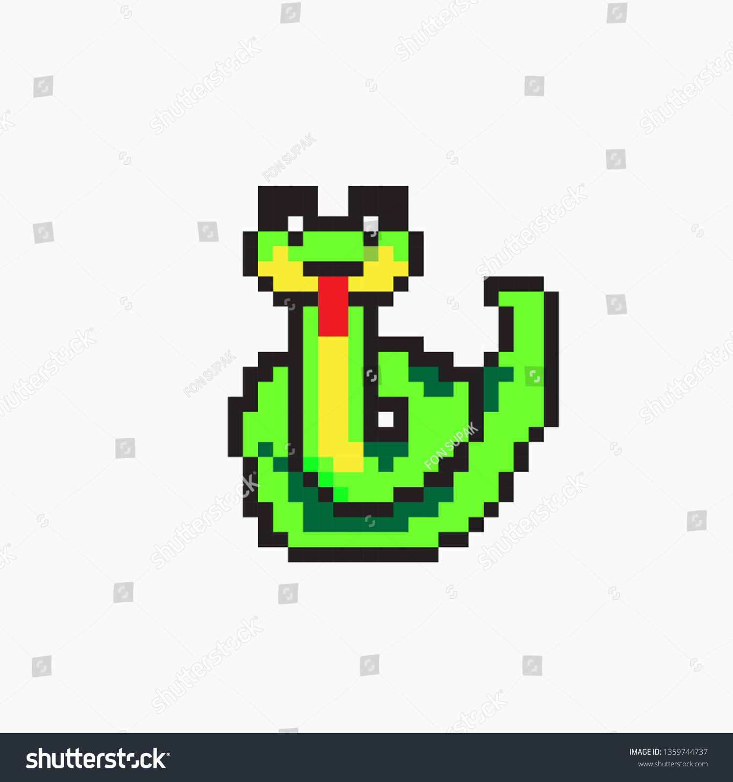 pixel art Snake - Royalty Free Stock Vector 1359744737 - Avopix.com