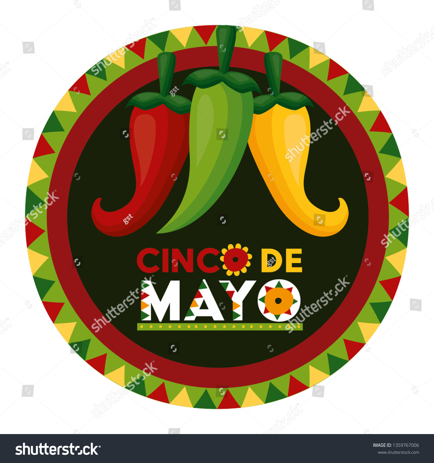 Mexico Cinco De Mayo Royalty Free Stock Vector 1359767006