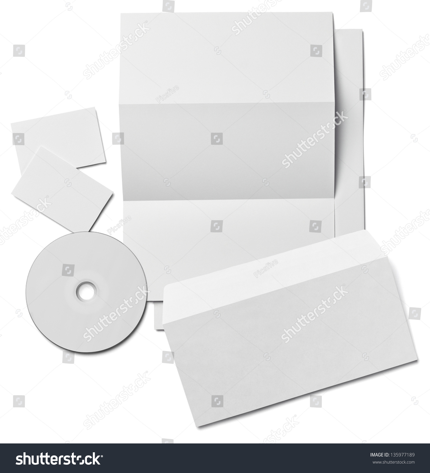 collection of various  blank white paper on white background. each one is shot separately #135977189