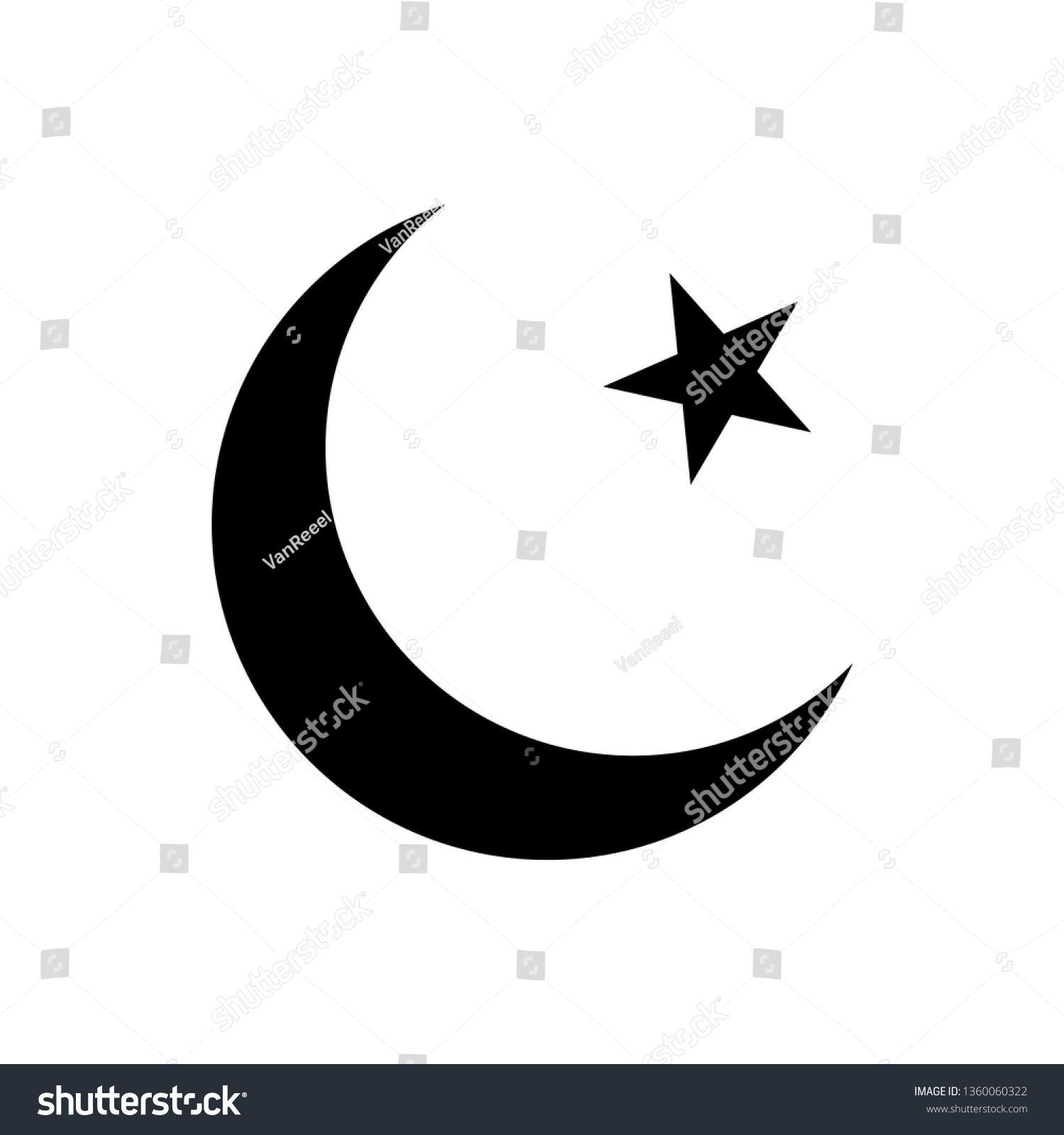 Black crescent and star symbol. The national - Royalty Free Stock ...