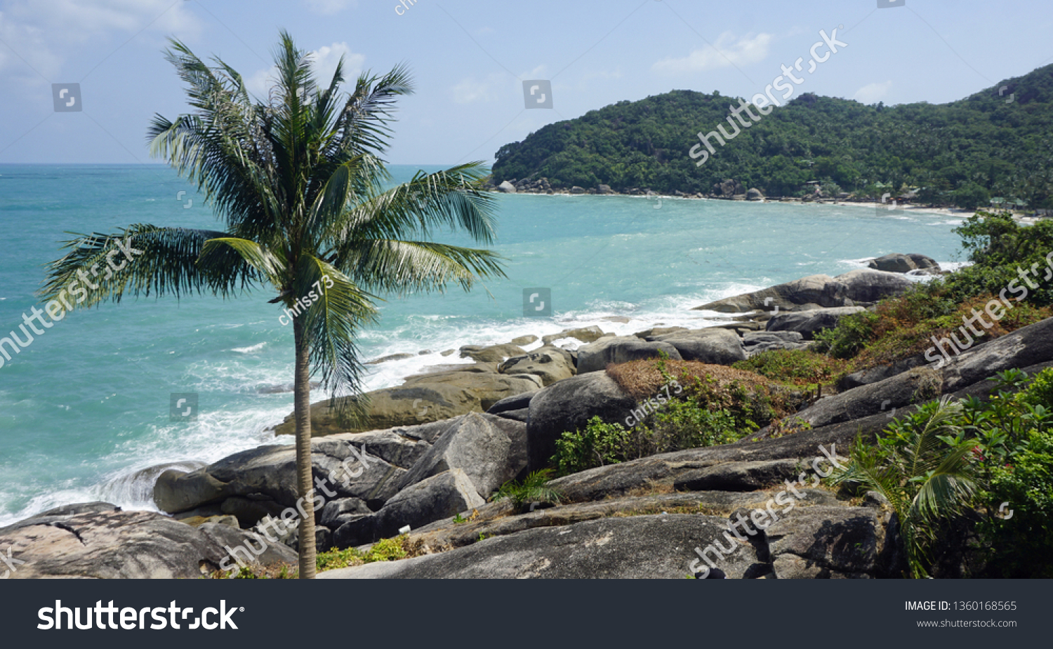 tropical silver beach oh koh samui in thailand #1360168565
