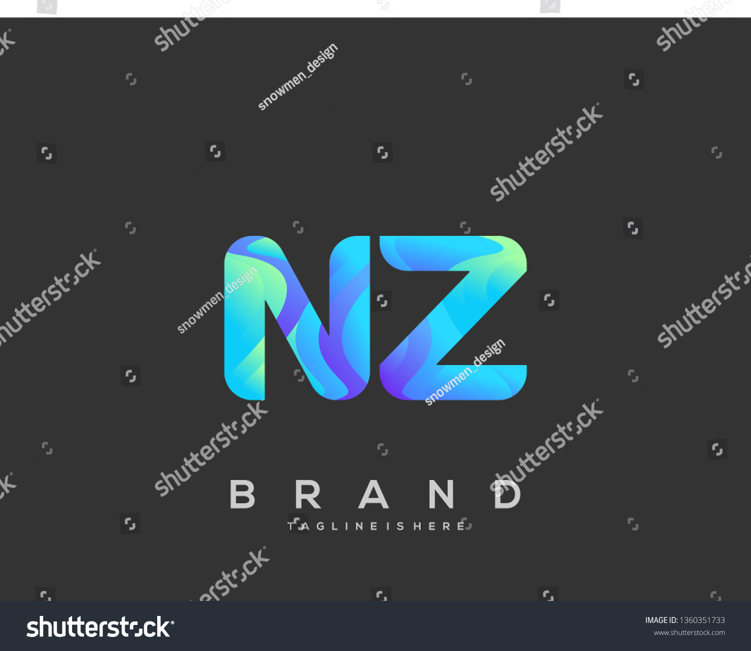 Letter Nz Logo With Colorful Circle Background Royalty Free Stock