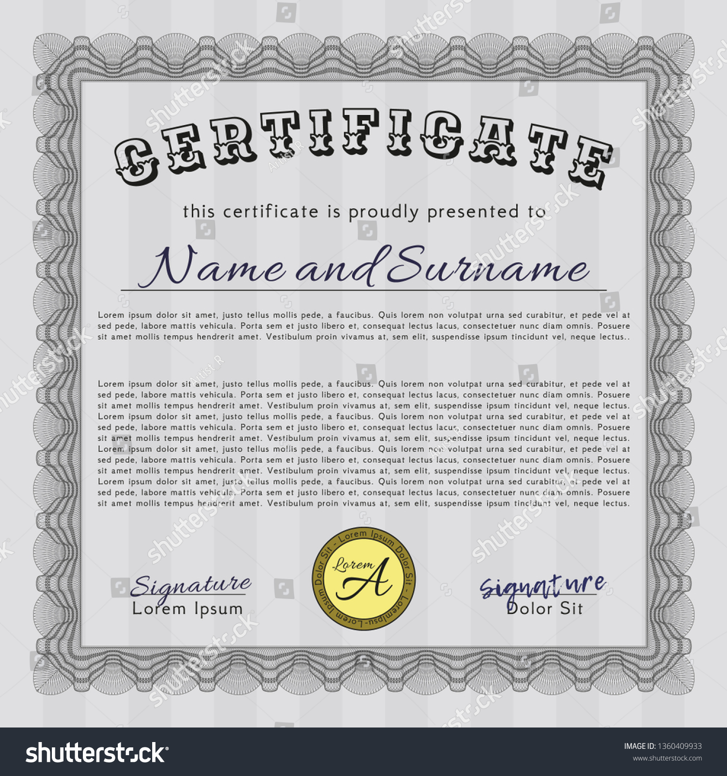 Grey Diploma. With background. Detailed. Modern - Royalty Free Stock ...