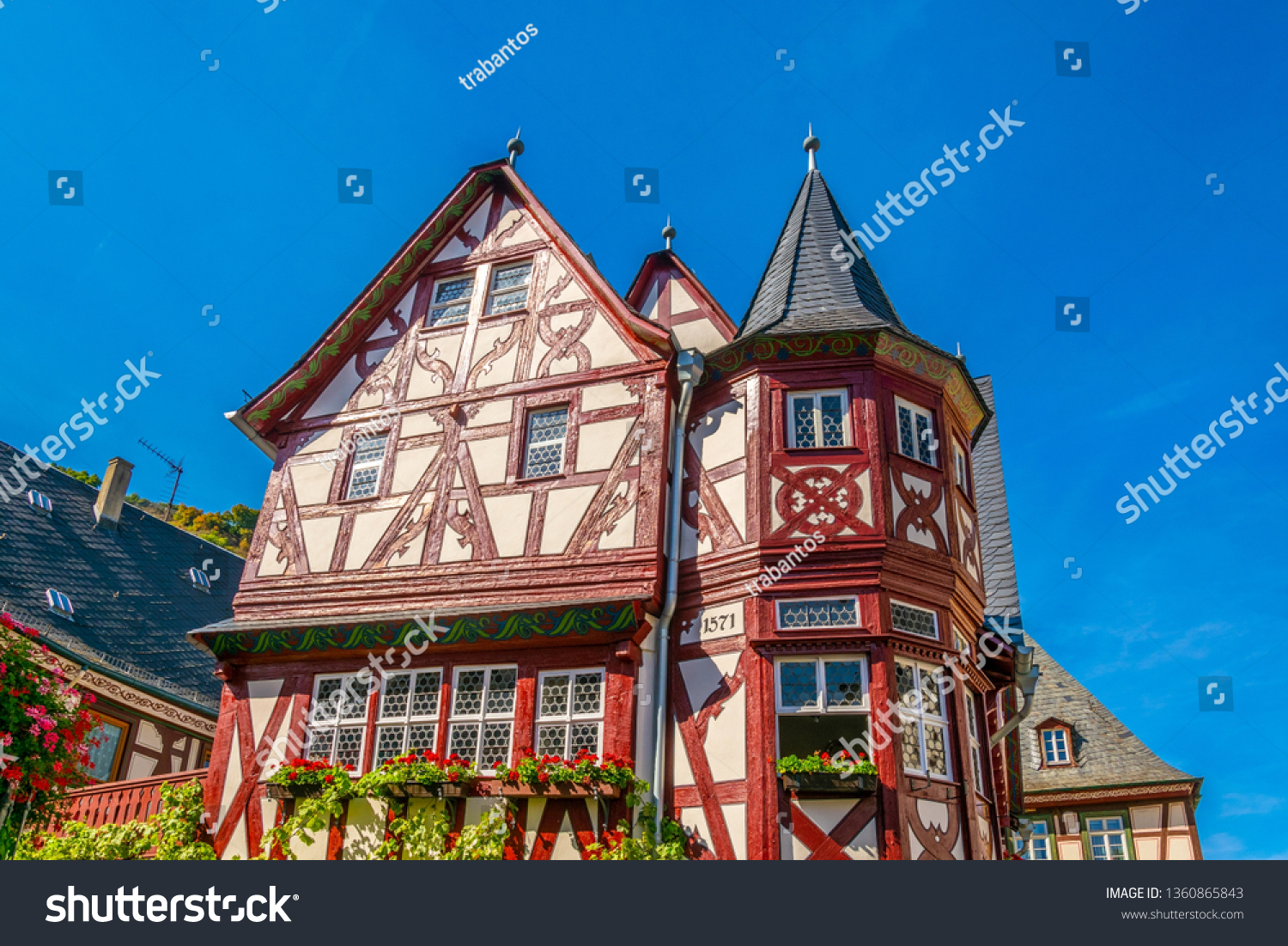 Timber facades in Bacharach, Germany #1360865843