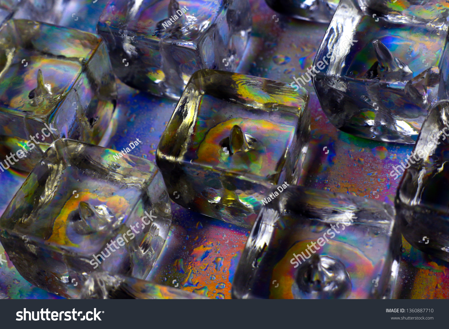 Ice cubes. Ice cubes close up background. Part of set. #1360887710