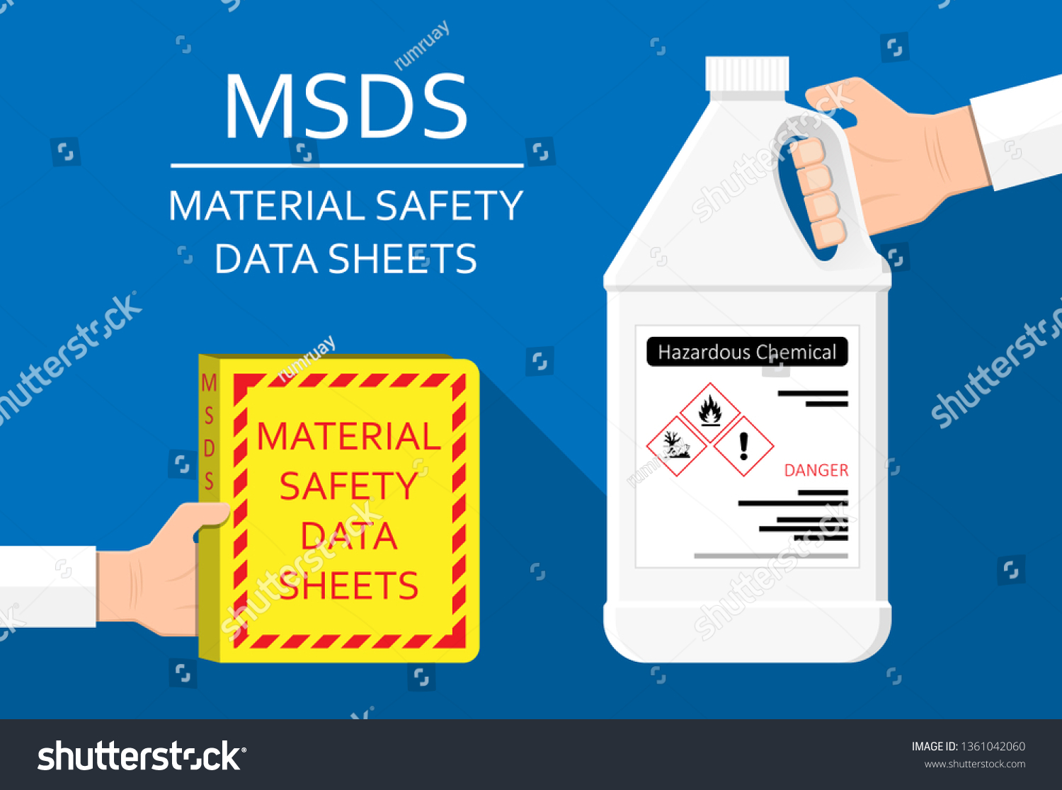 Material Safety Data Sheet Hazard Safe Globally Royalty Free Stock Vector 1361042060