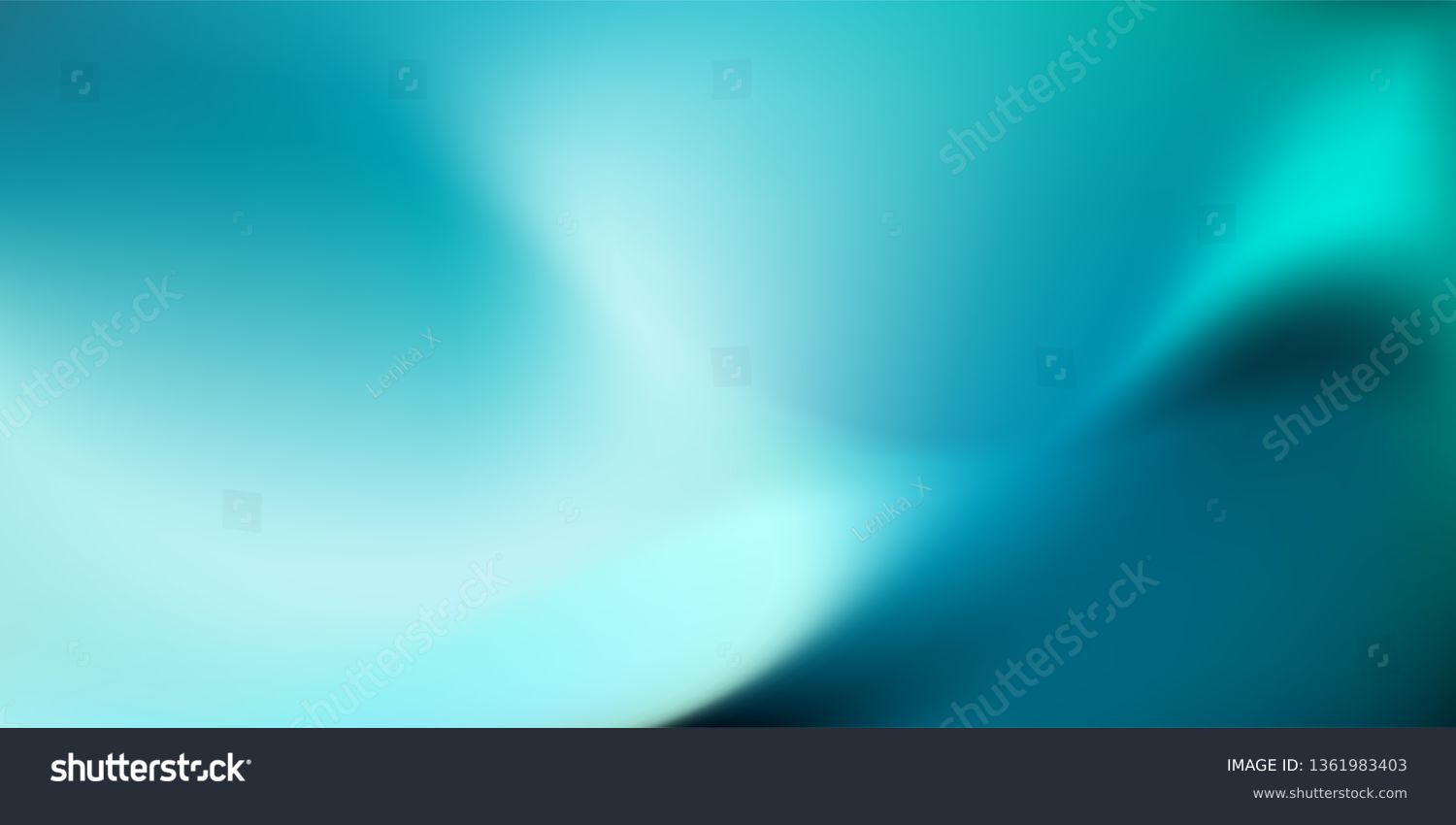 Abstract dark teal background with light wave. Blurred turquoise water backdrop. Vector illustration for your graphic design, banner, wallpaper or poster #1361983403