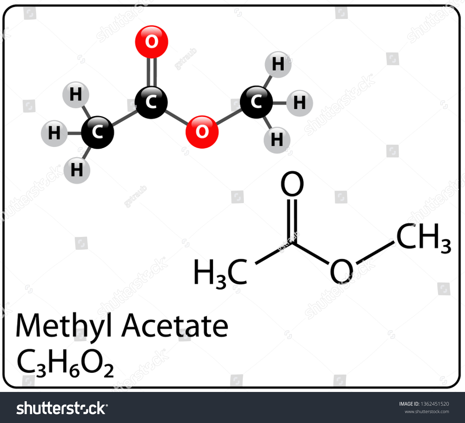 Methyl Acetate Molecule Structure - Royalty Free Stock Vector ...