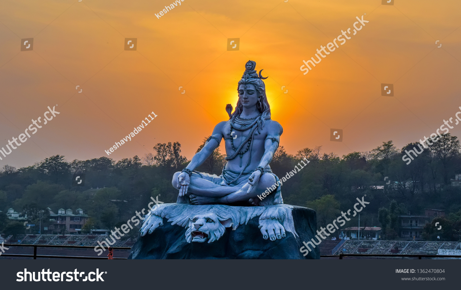 lord shiva statue parmarth Niketan Haridwar uttarakhand india #1362470804