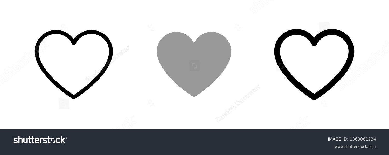 Heart vector collection. Love symbol icon set. #1363061234